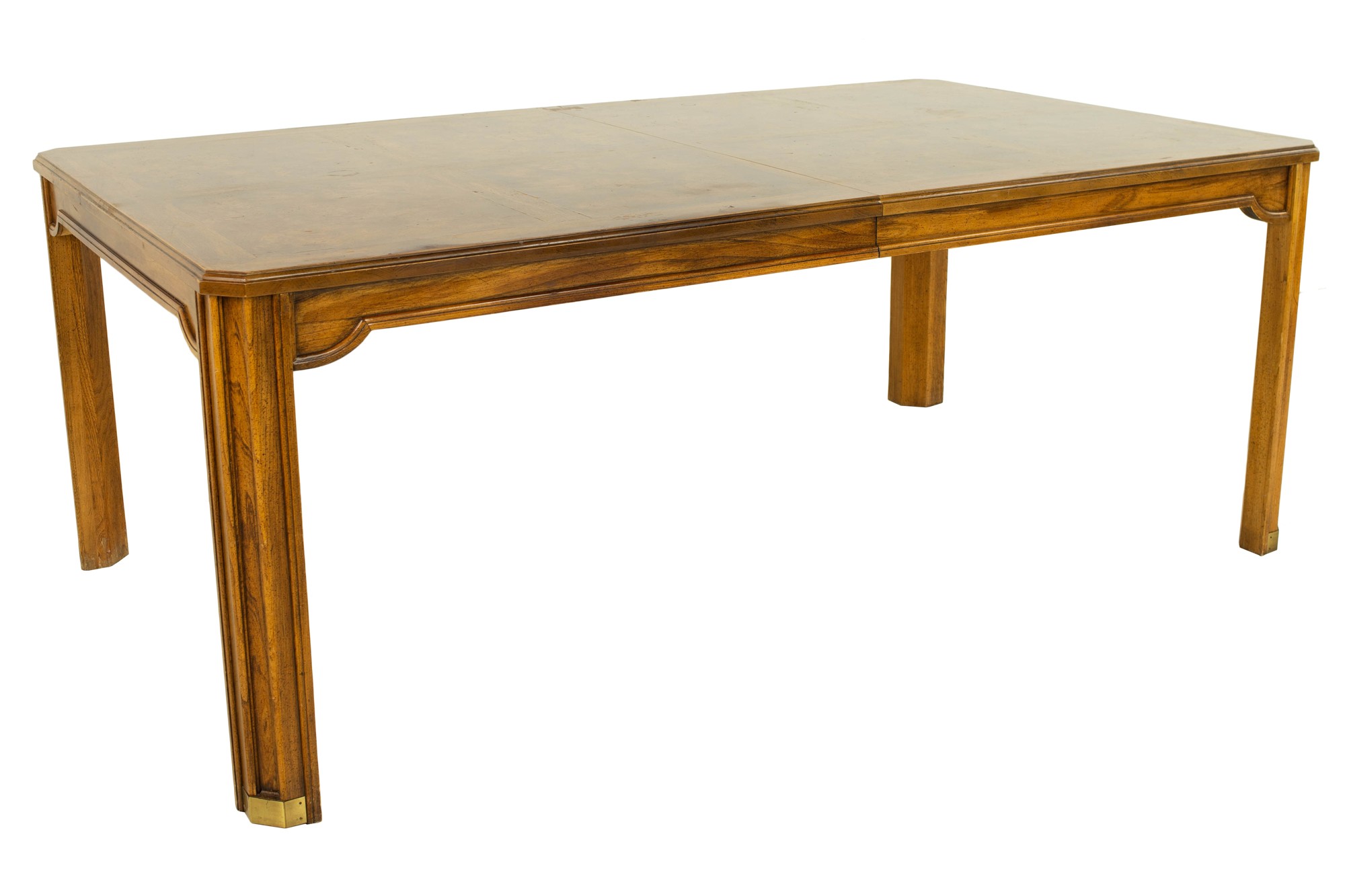 Hickory Manufacturing Company Mid Century Burlwood Inlaid Dining Table