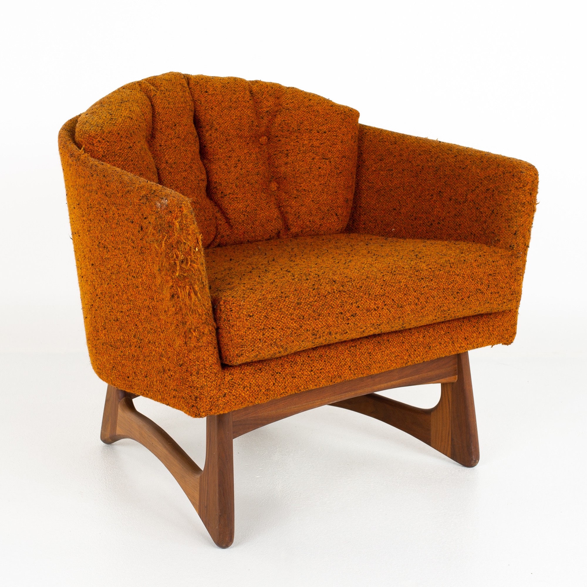 Adrian Pearsall for Craft Associates Mid Century Walnut Barrel Lounge Chair
