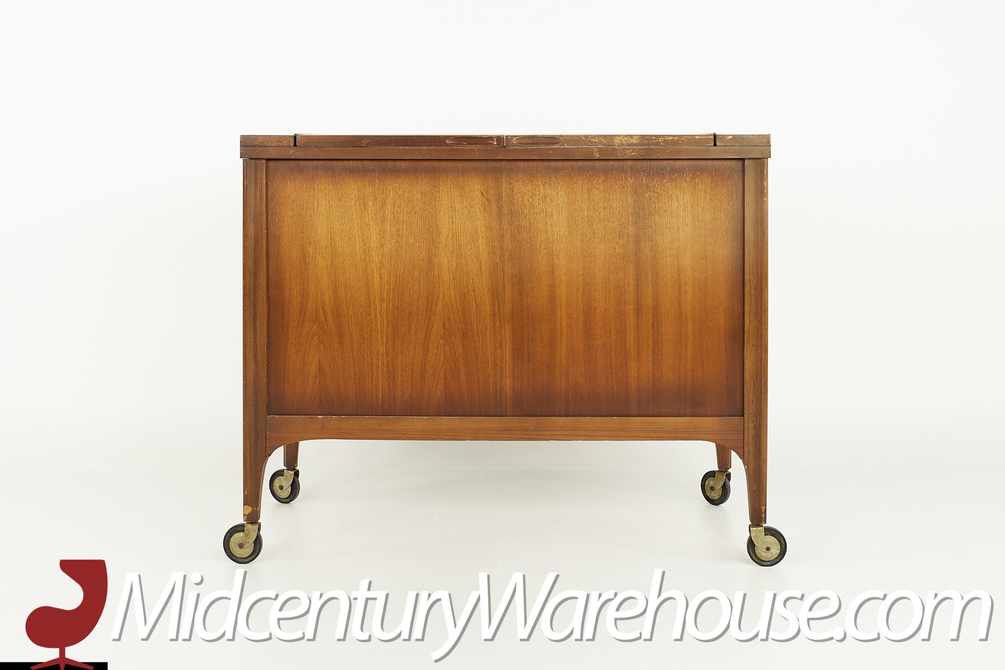 Kent Coffey Perspecta Mid Century Walnut and Rosewood Bar Cart