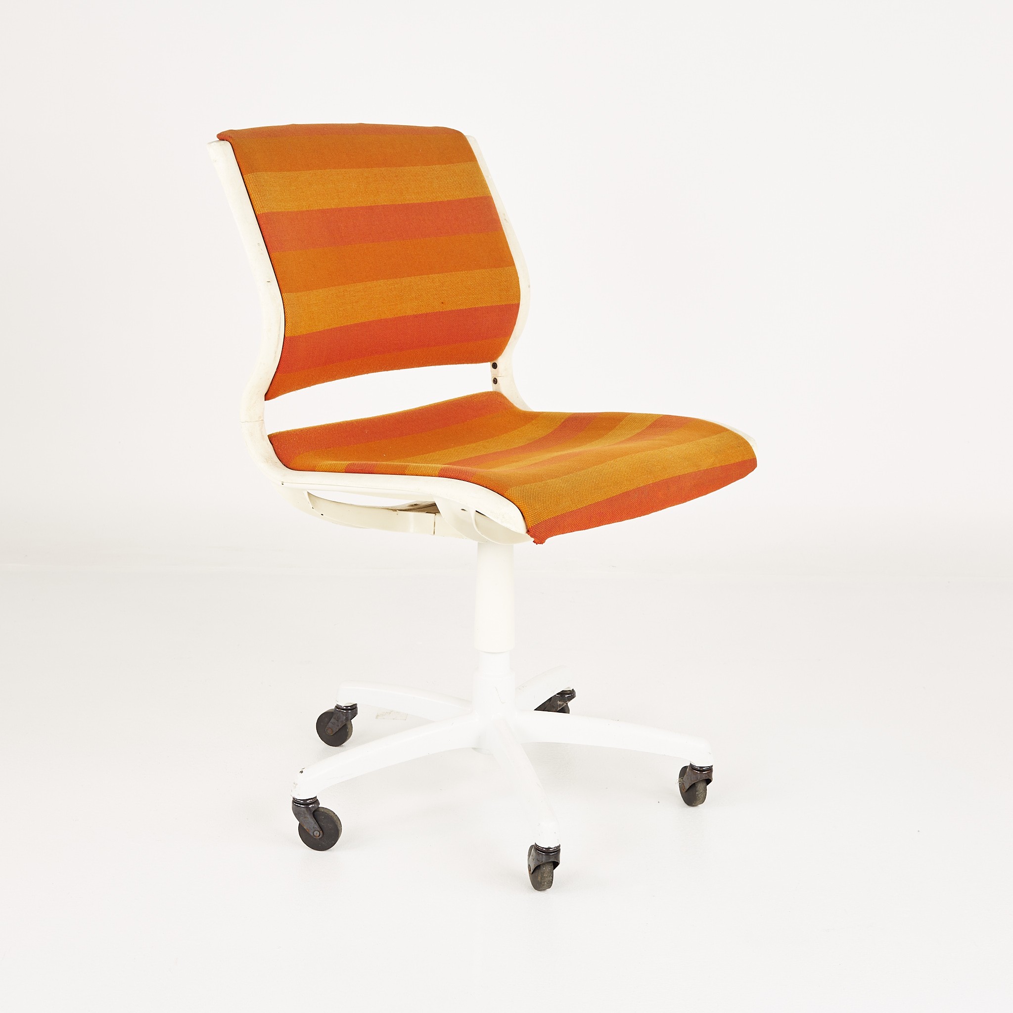 Mid Century Orange and White Desk Chair