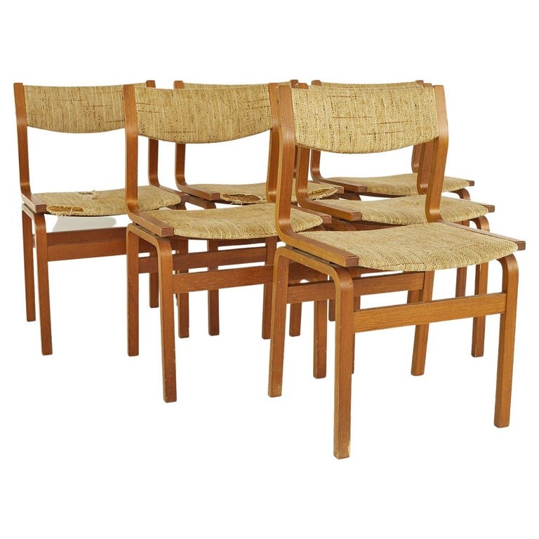 Bruno Matthsson Thonet Style Mid Century Bentwood Dining Chairs - Set of 6
