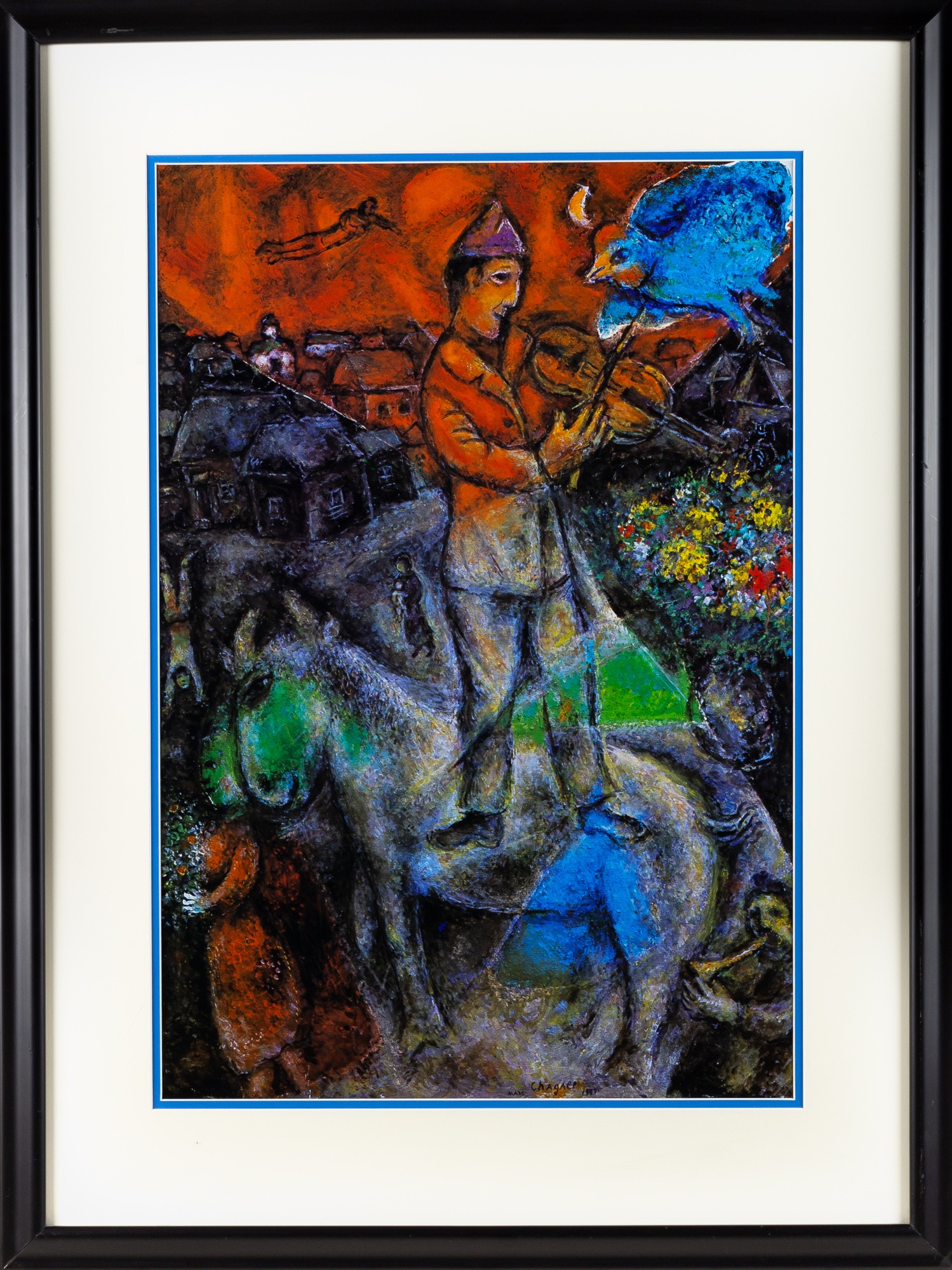 Mid Century Marc Chagall 1977 Framed Lithograph