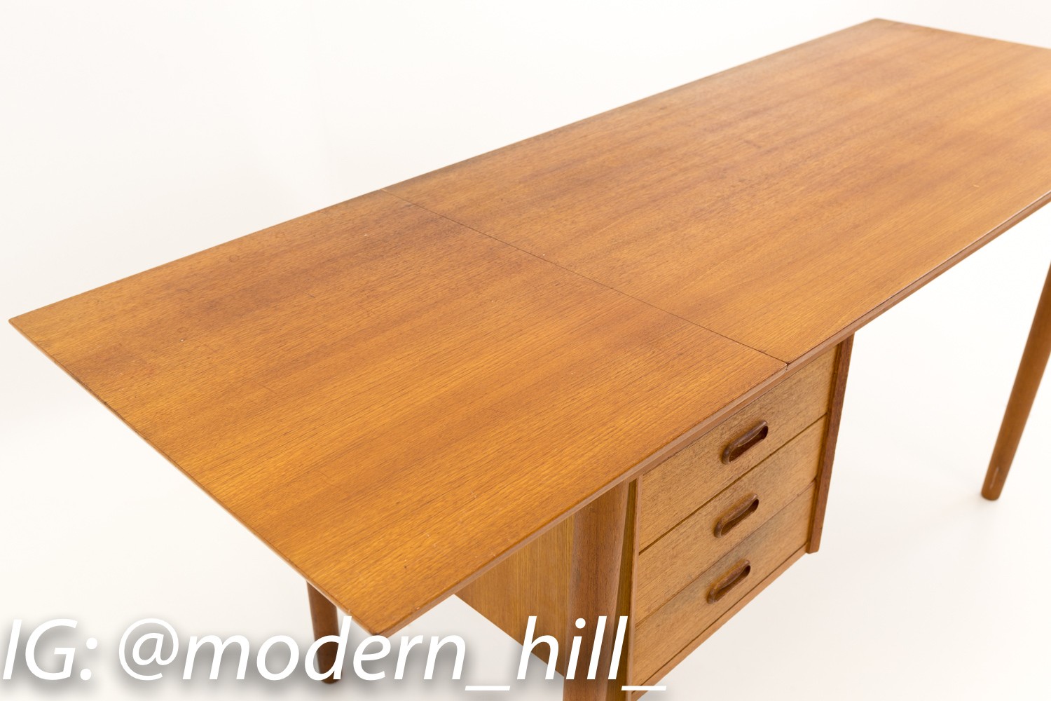 Arne Vodder Mid Century Modern Danish Teak Drop Leaf Desk