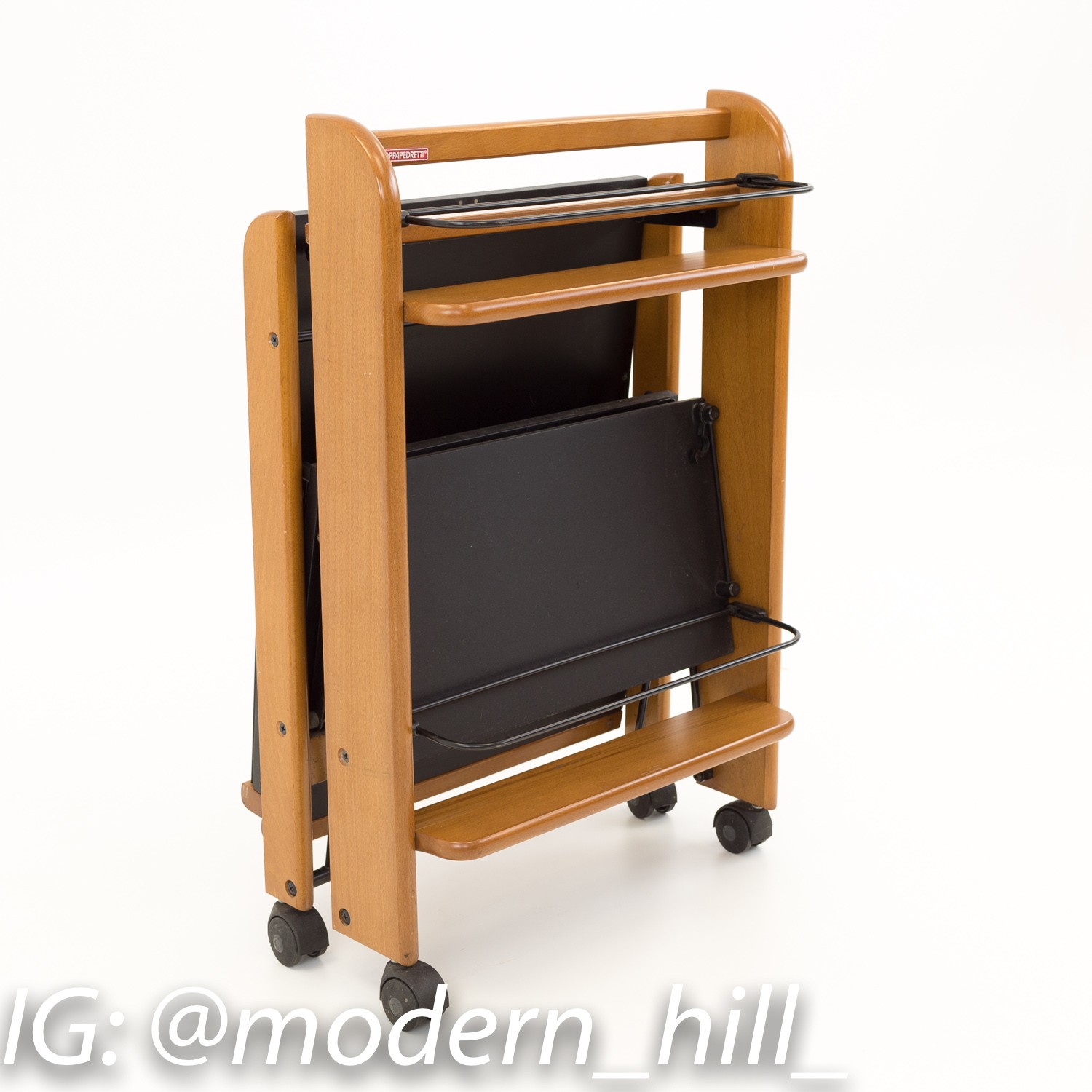 Foppapedretti Mid Century Italian Modern Folding Bar Cart