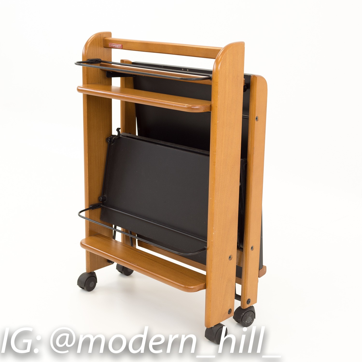 Foppapedretti Mid Century Italian Modern Folding Bar Cart