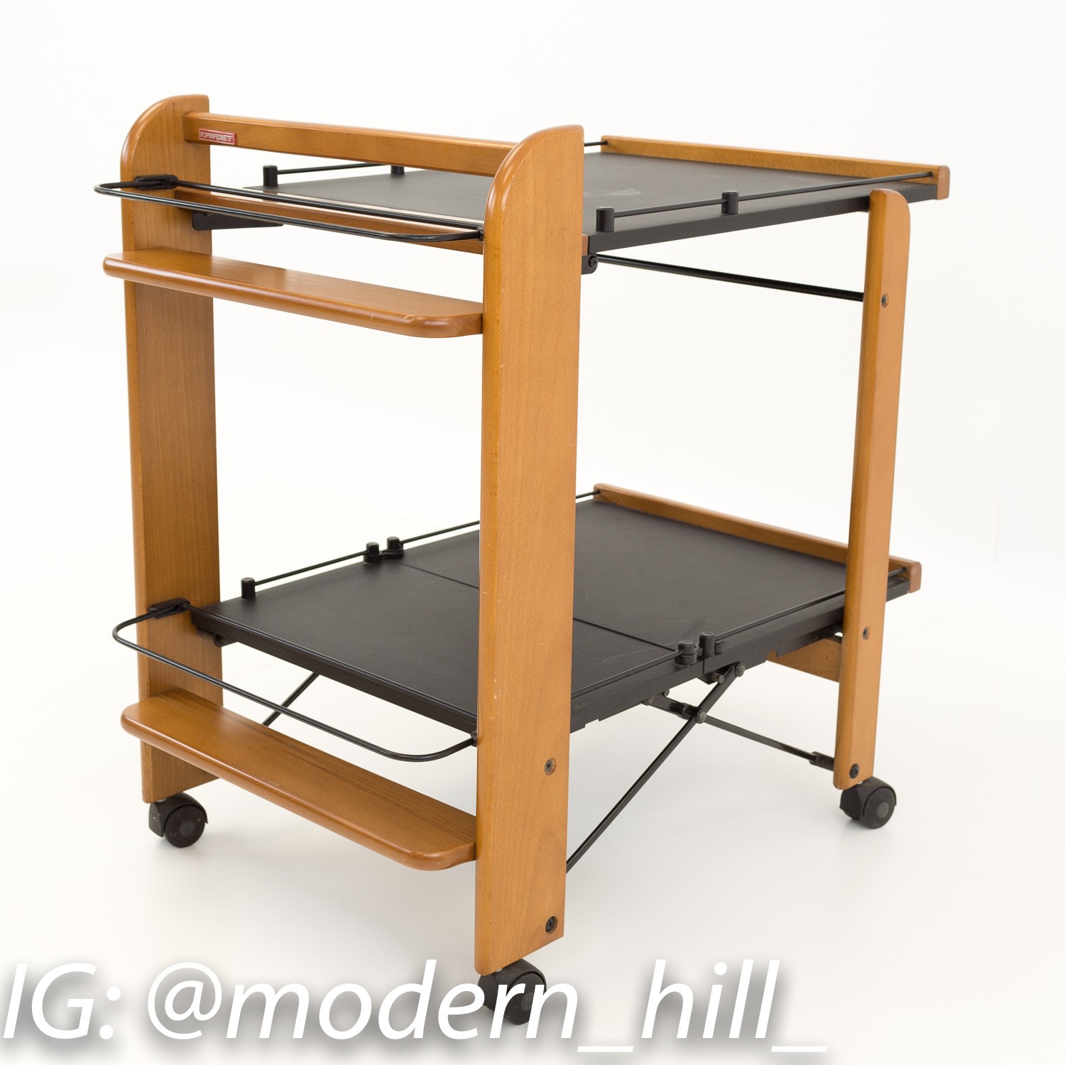 Foppapedretti Mid Century Italian Modern Folding Bar Cart, Mid Century  Modern Furniture