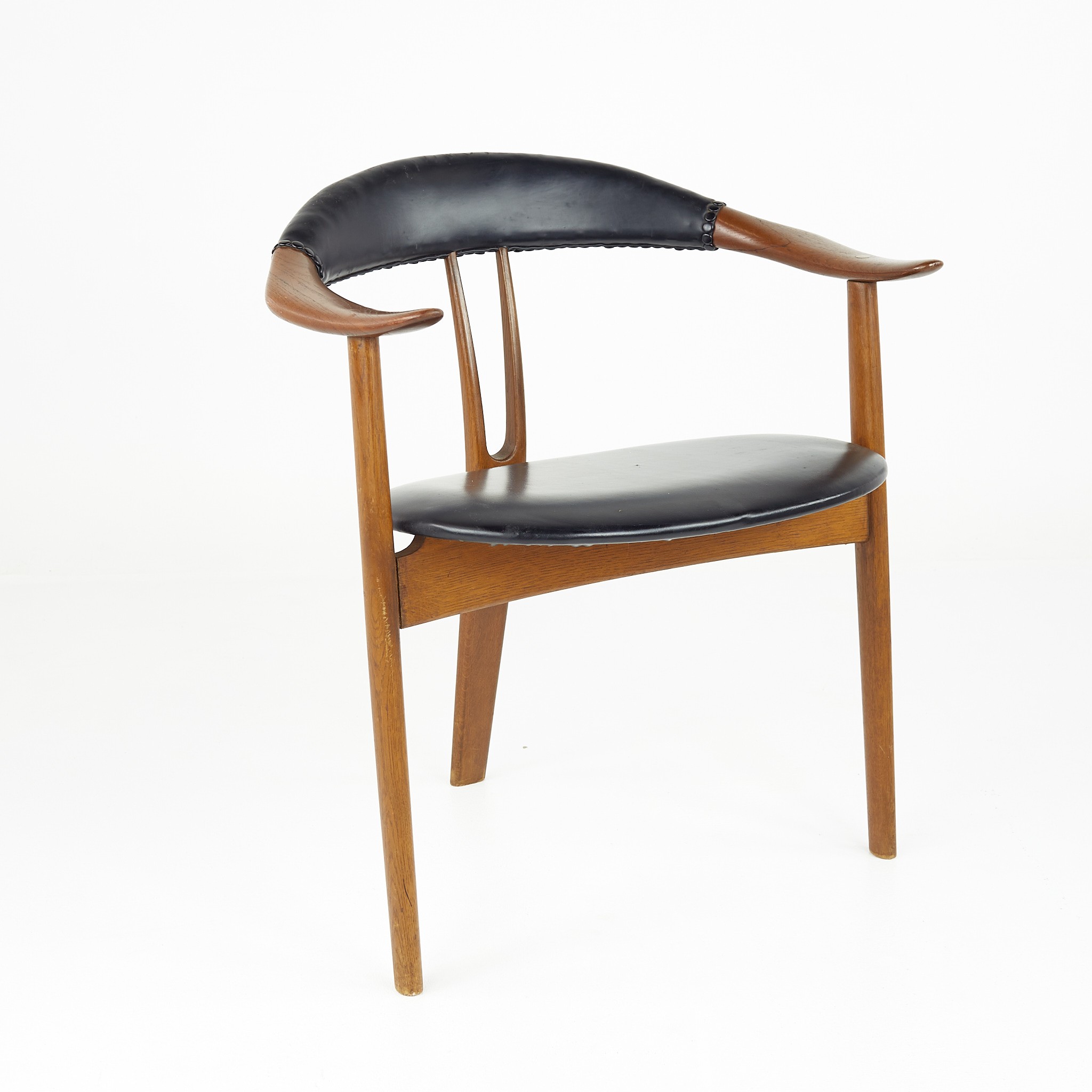 Arne Hovmand Olsen for Mogens Kold Mid Century Danish Teak and Leather Lounge Chair