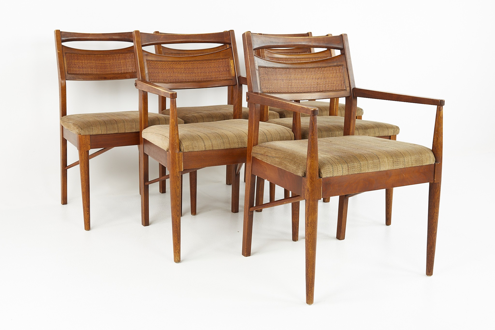 Images | Mid Century Modern Furniture - Mid Century Furniture Chicago American of Martinsville Mid Century Cane Back Walnut Dining Chairs - Set of 6