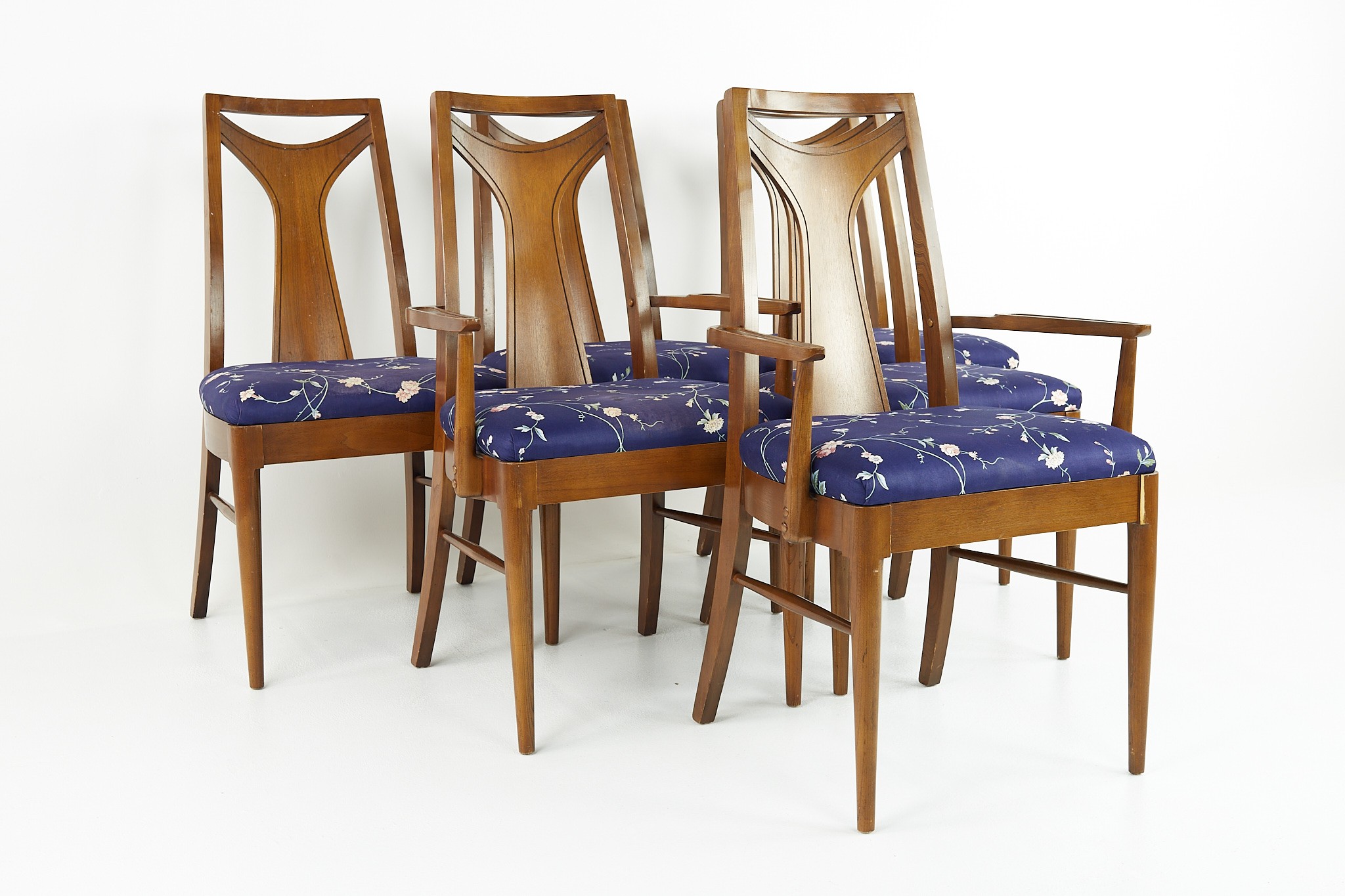 Kent Coffey Perspecta Mid Century Walnut Dining Chairs - Set of 6