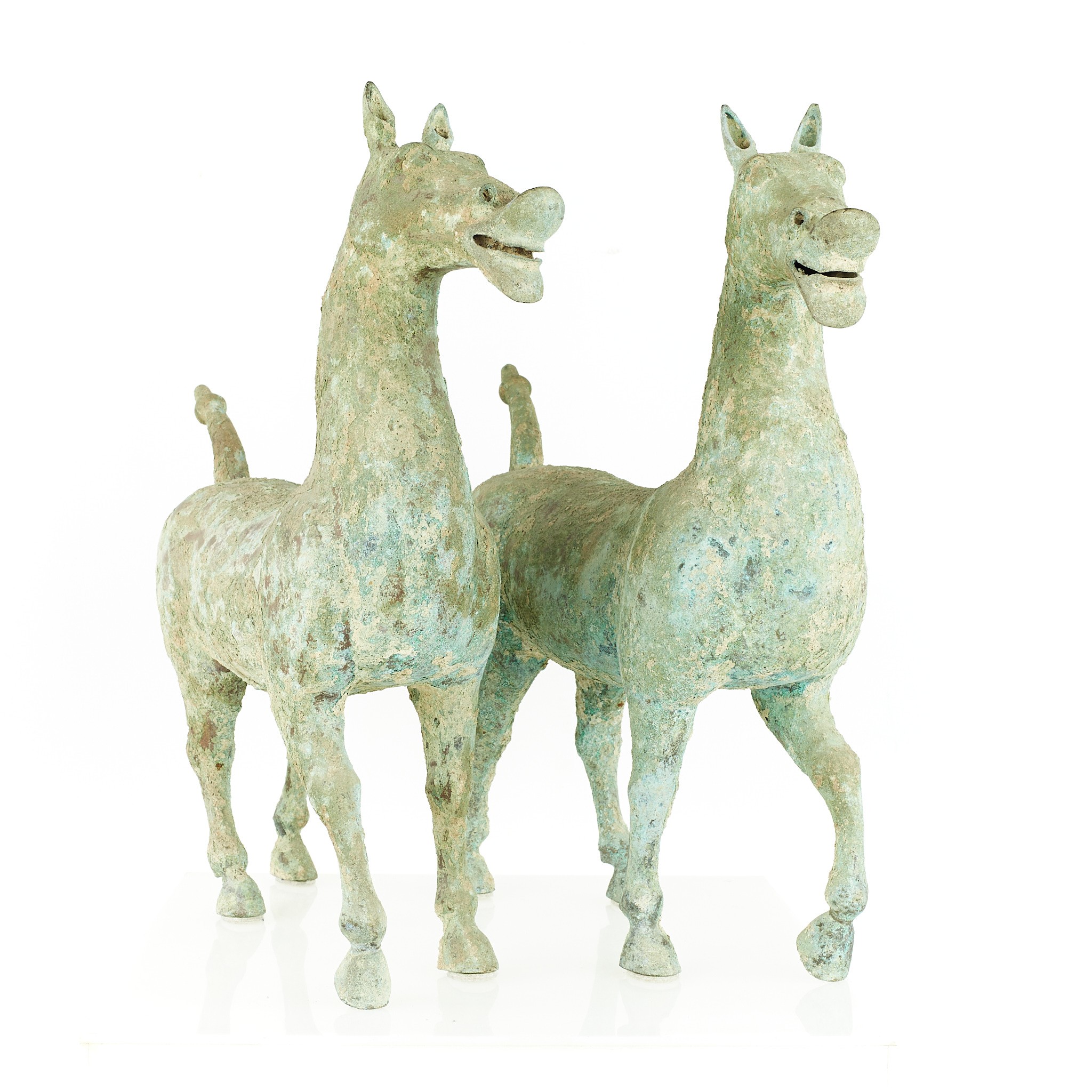 Han Dynasty Style Mid Century Terracotta Horse - Pair