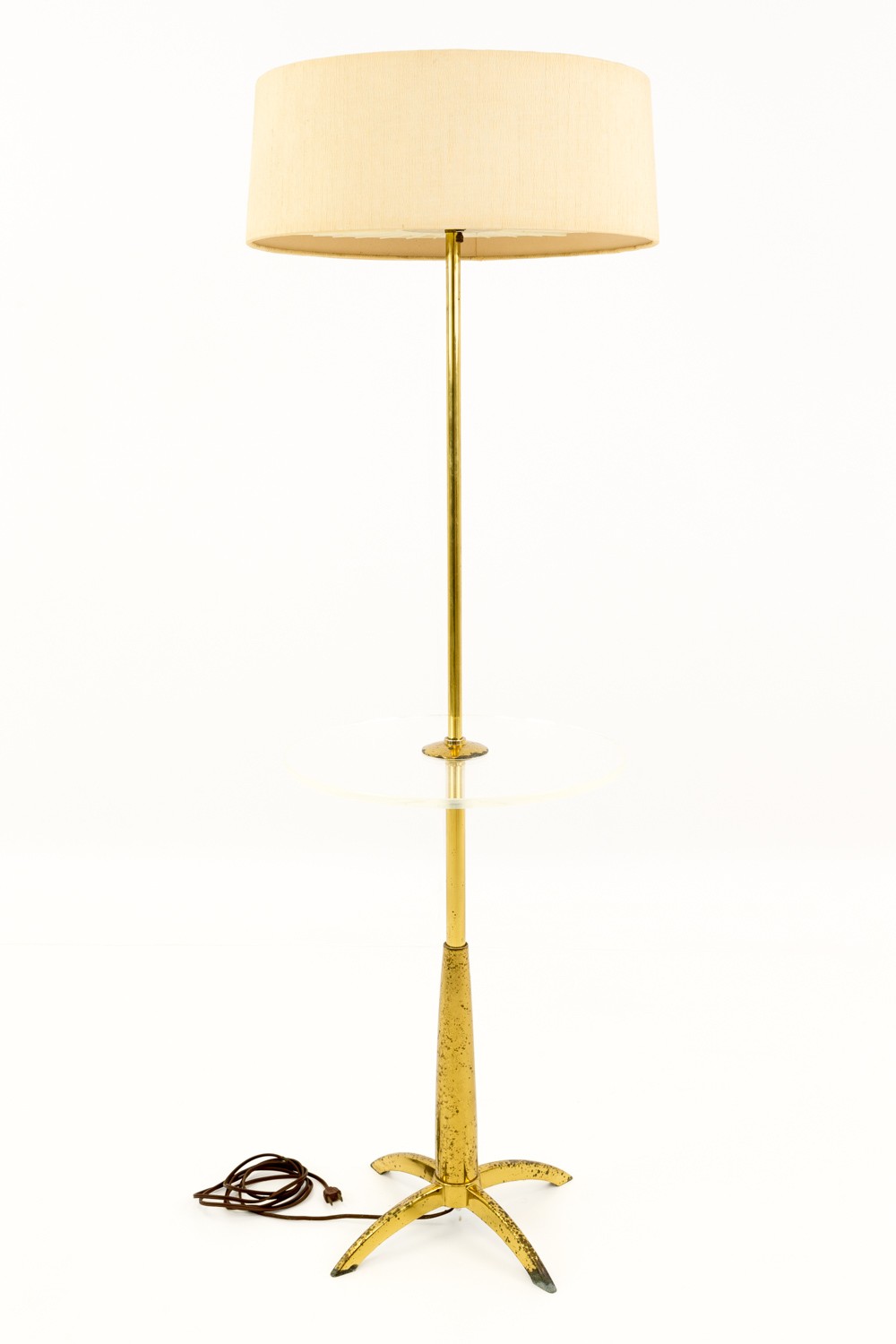 Gerald Thurston for Lightolier Mid Century Brass and Lucite Rocket Floor Lamp