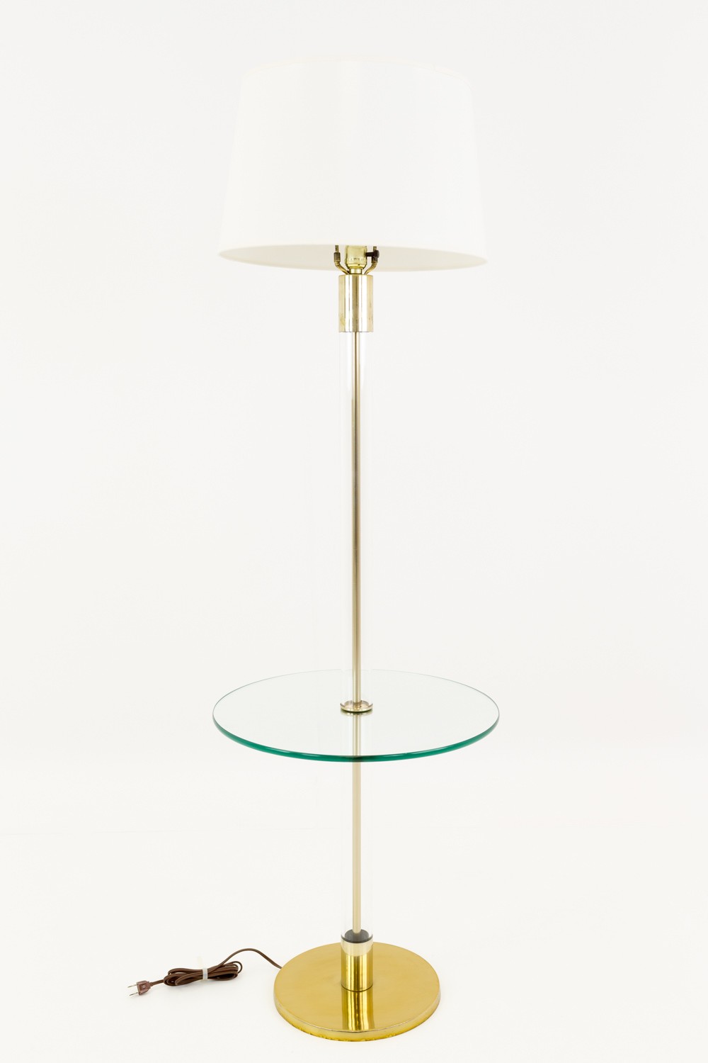 Laurel Brass and Glass Mid Century Modern Floor Lamp