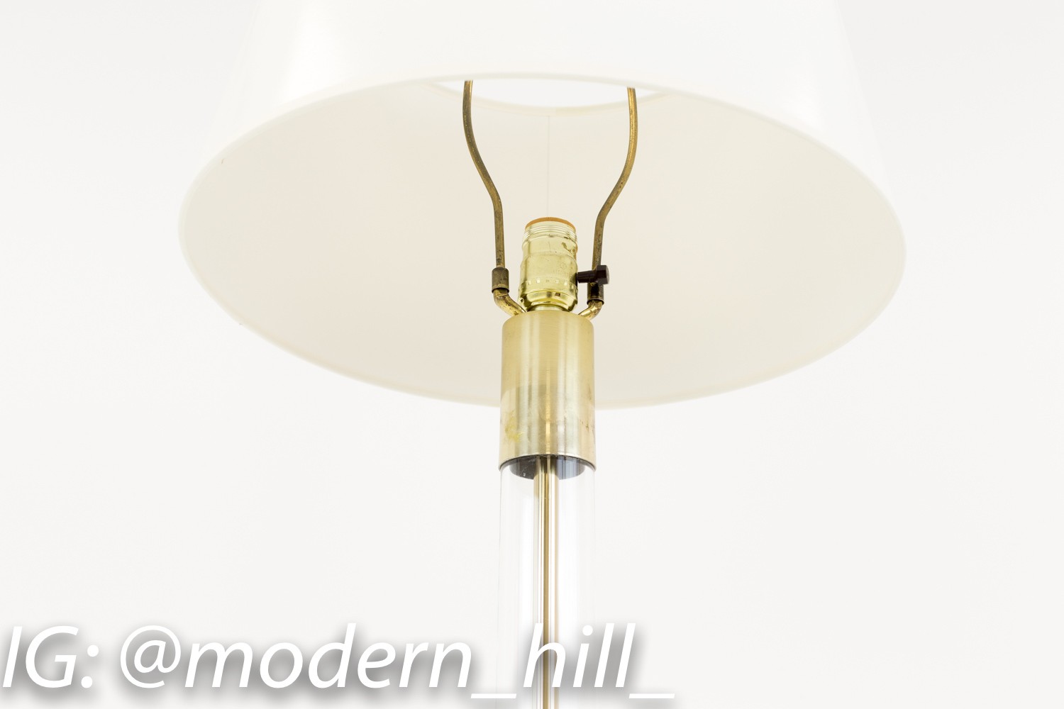 Laurel Brass and Glass Mid Century Modern Floor Lamp