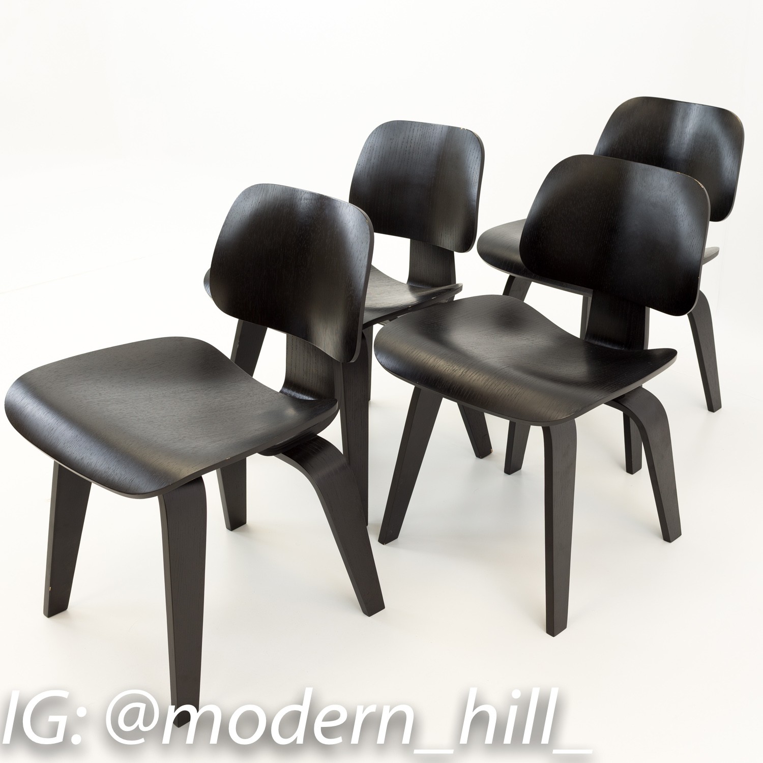 Eames for Herman Miller LCW Style Chairs Set of 4 | Mid Century 