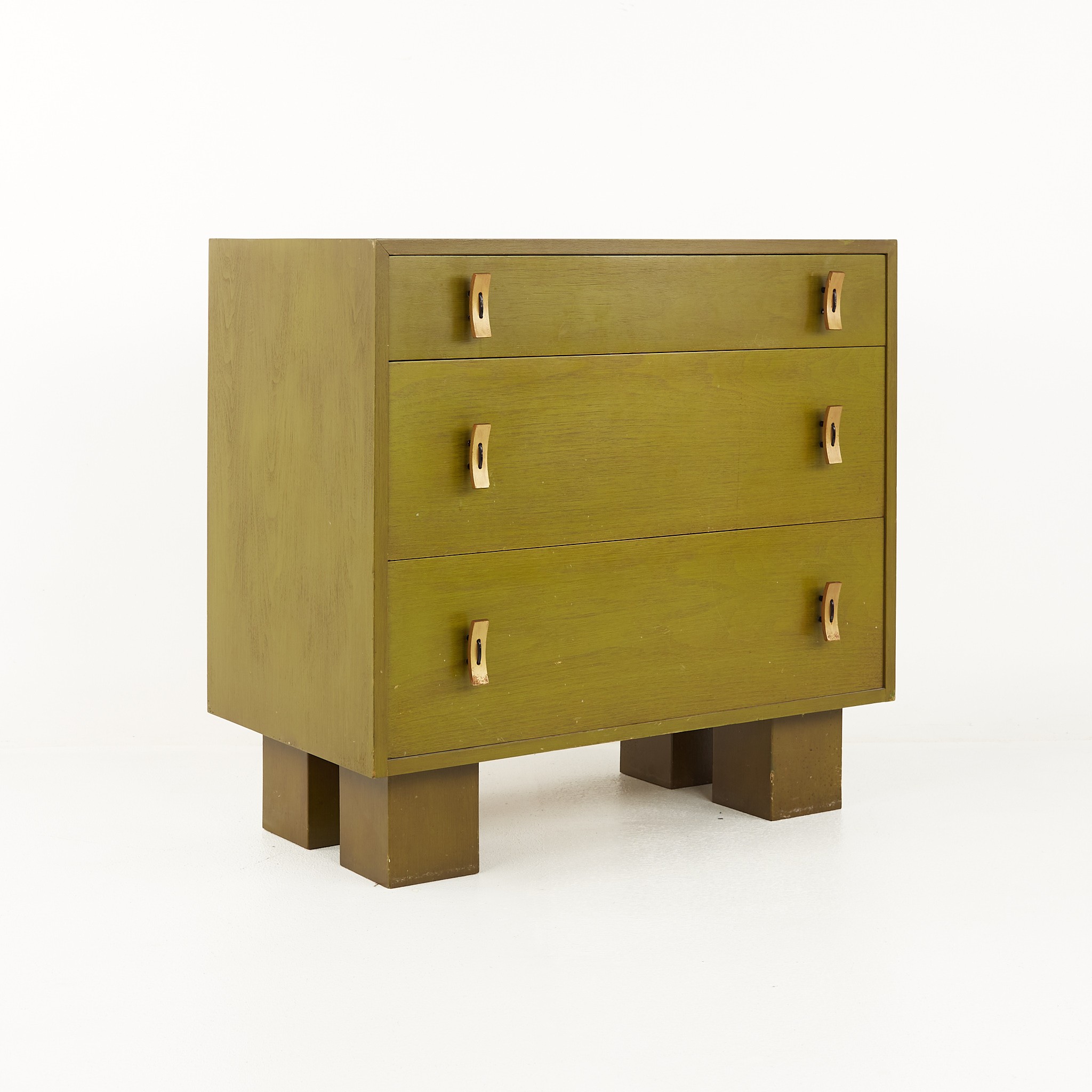 Stanley Young for Glenn of California Mid Century Green 3 Drawer Chest