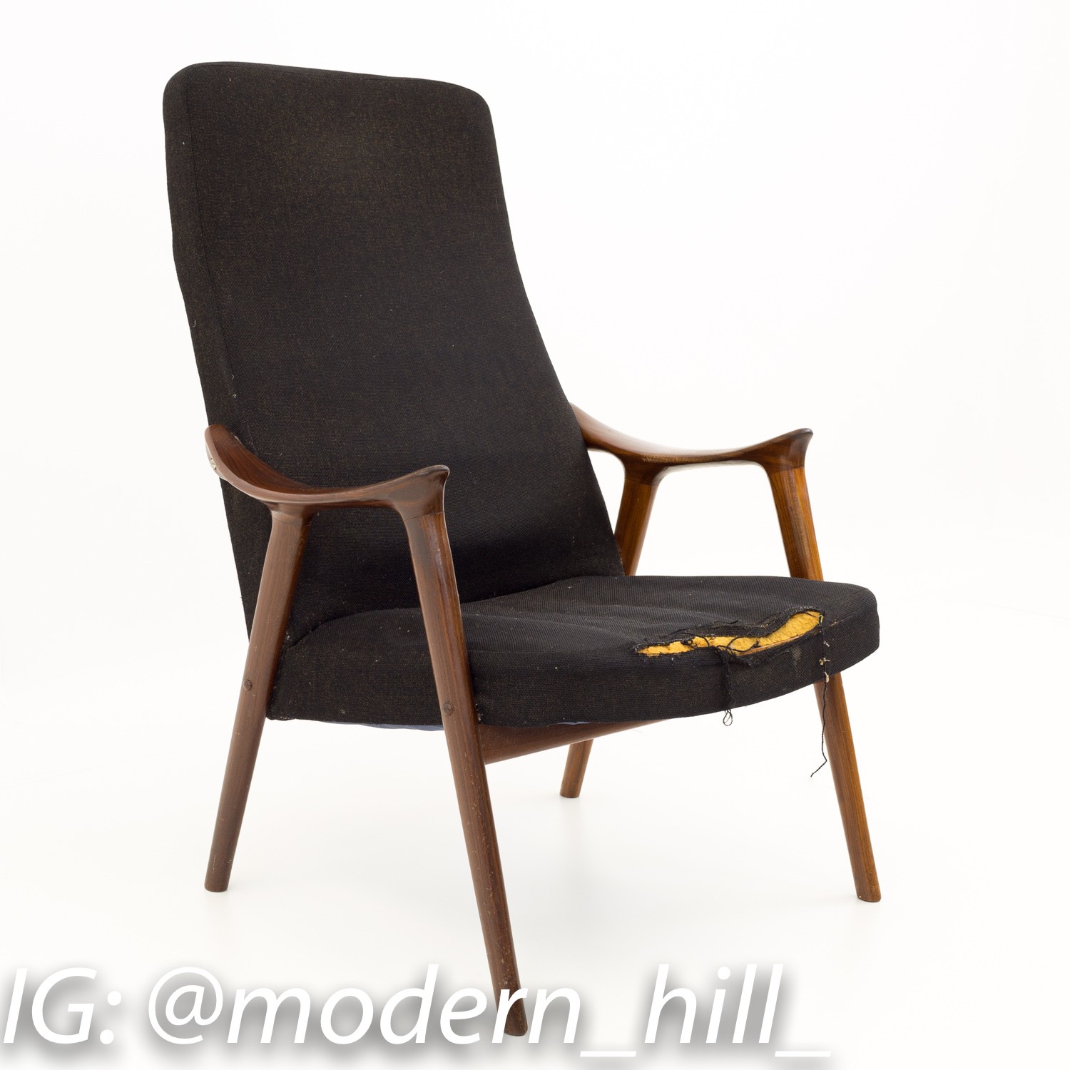 Mid Century Modern More Lenestol Fabrikk Klarinett Teak Lounge Chair