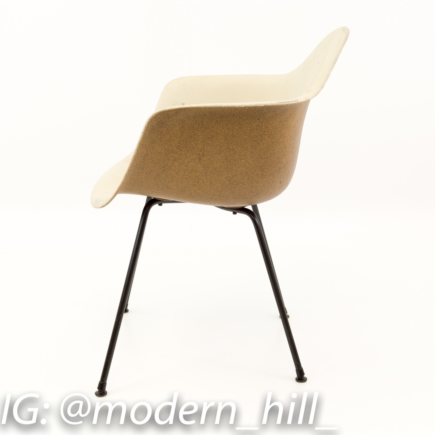 Eames for Herman Miller Mid Century Molded Plastic X-base Shell Chairs - Pair