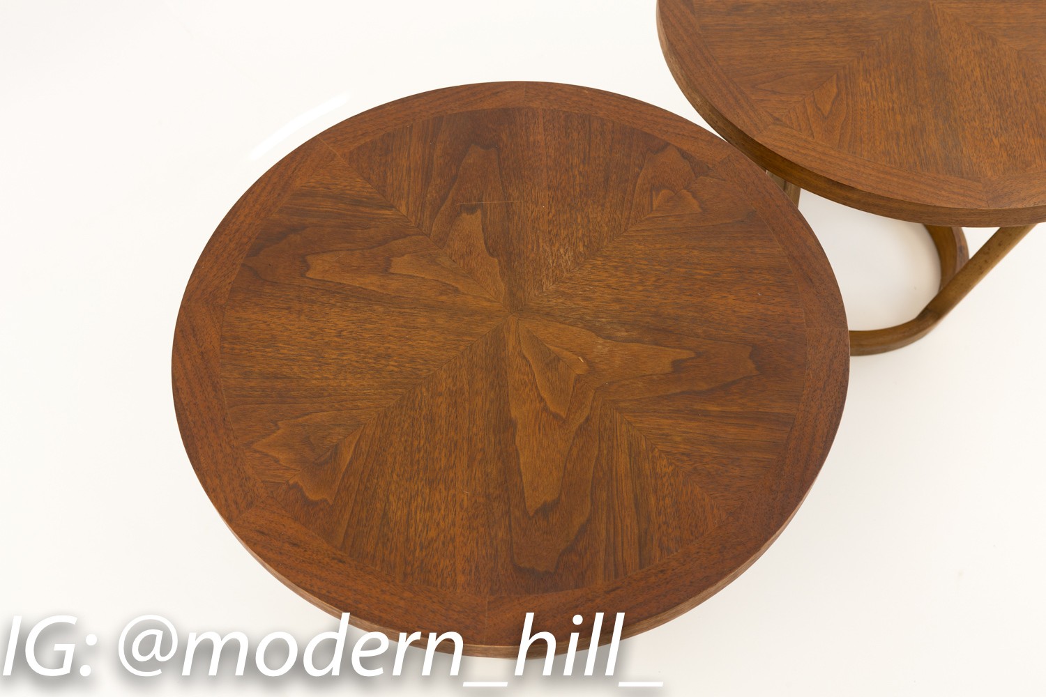 Adrian Pearsall for Lane Mid Century Round Side End Tables