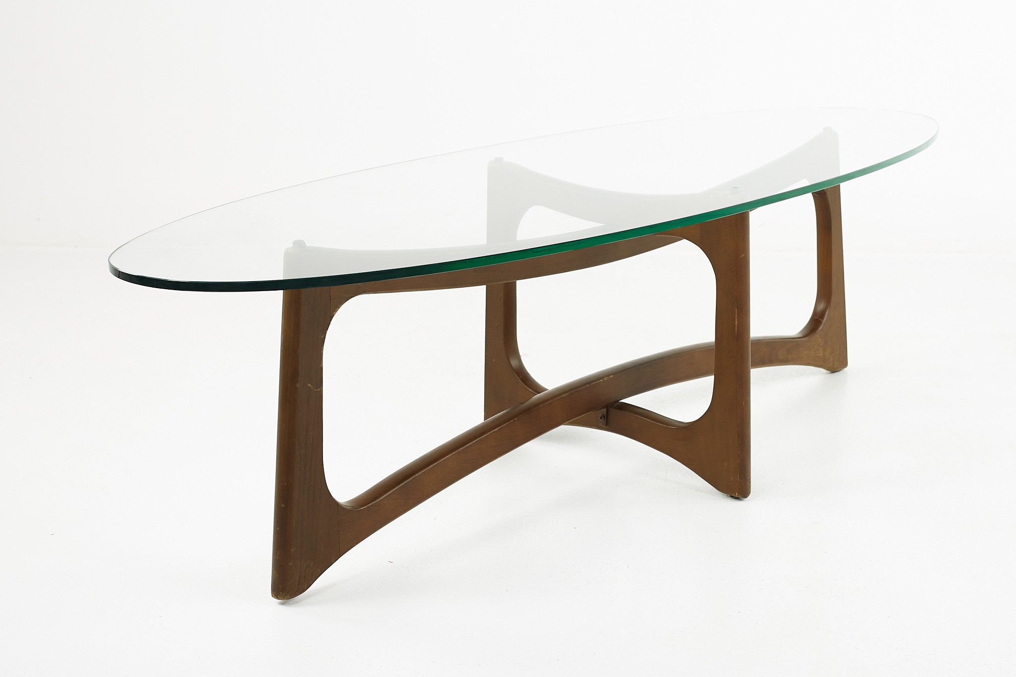 Adrian Pearsall Mid Century Walnut and Glass Coffee Table