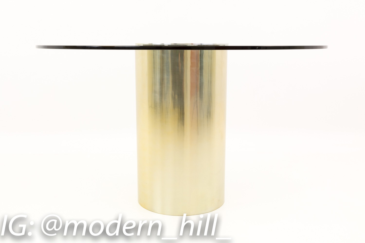 Paul Mayen for Habitat Brass and Glass Drum Dining Table