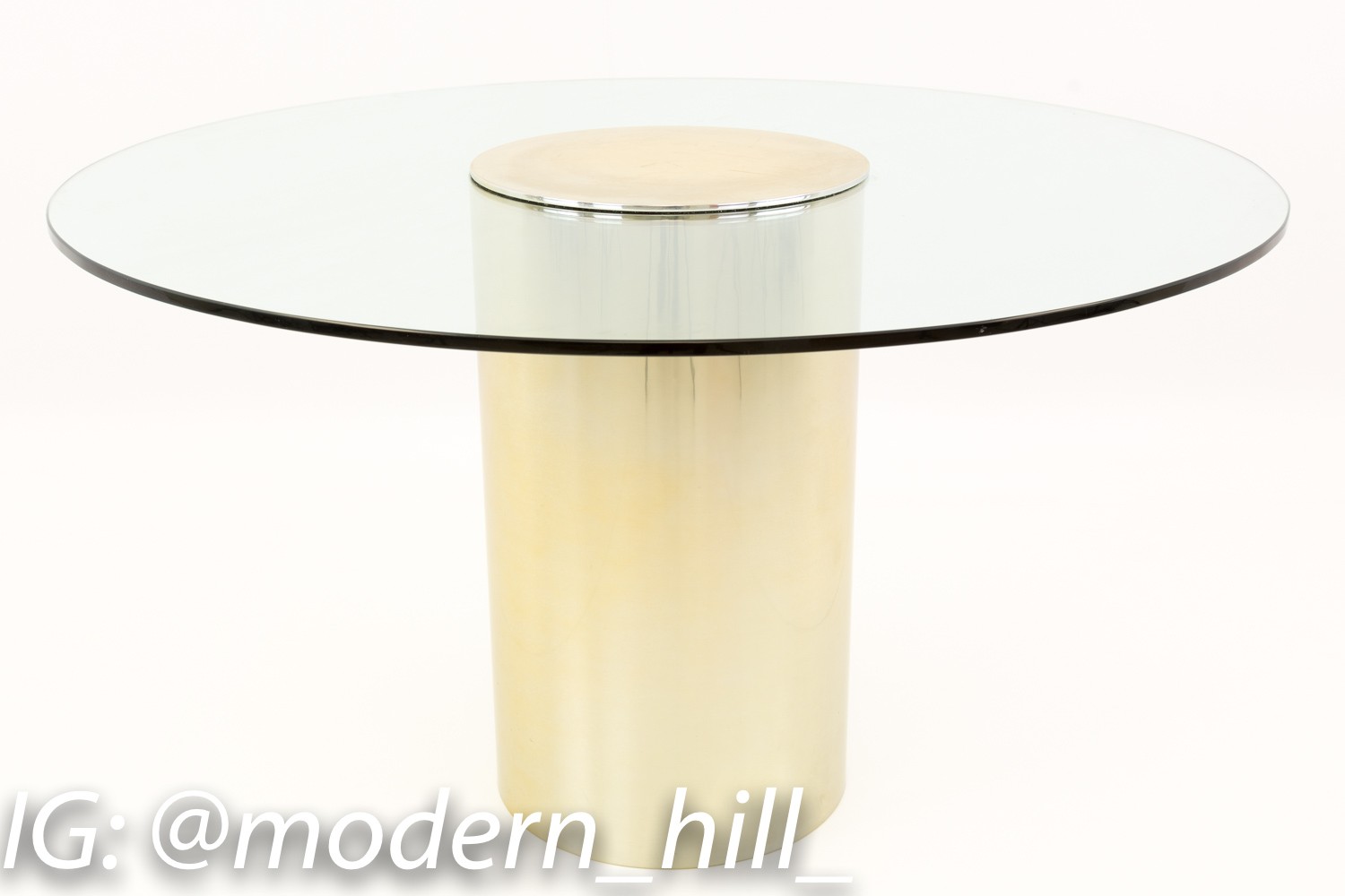 Paul Mayen for Habitat Brass and Glass Drum Dining Table