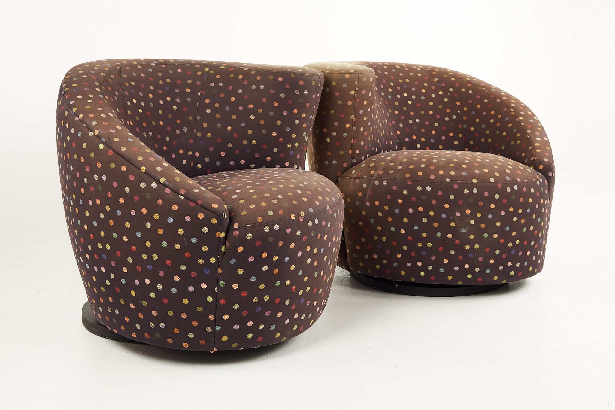 Vladimir Kagan for Weiman Mid Century Nautilus Lounge Chairs - a Pair
