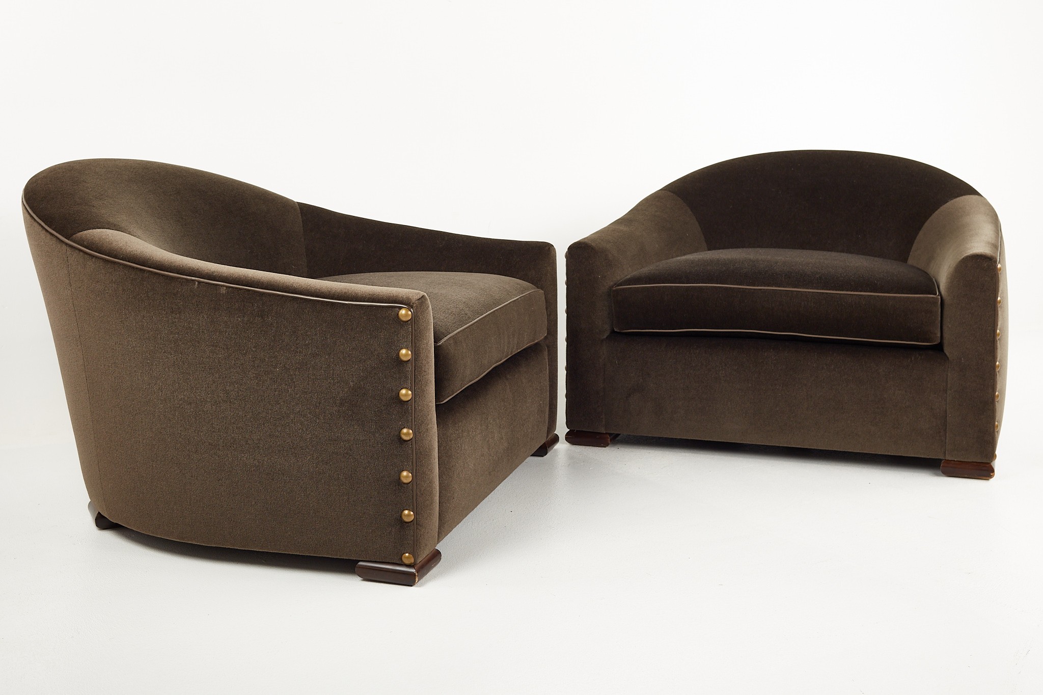Mattaliano Mid Century Mohair Lounge Chairs- a Pair