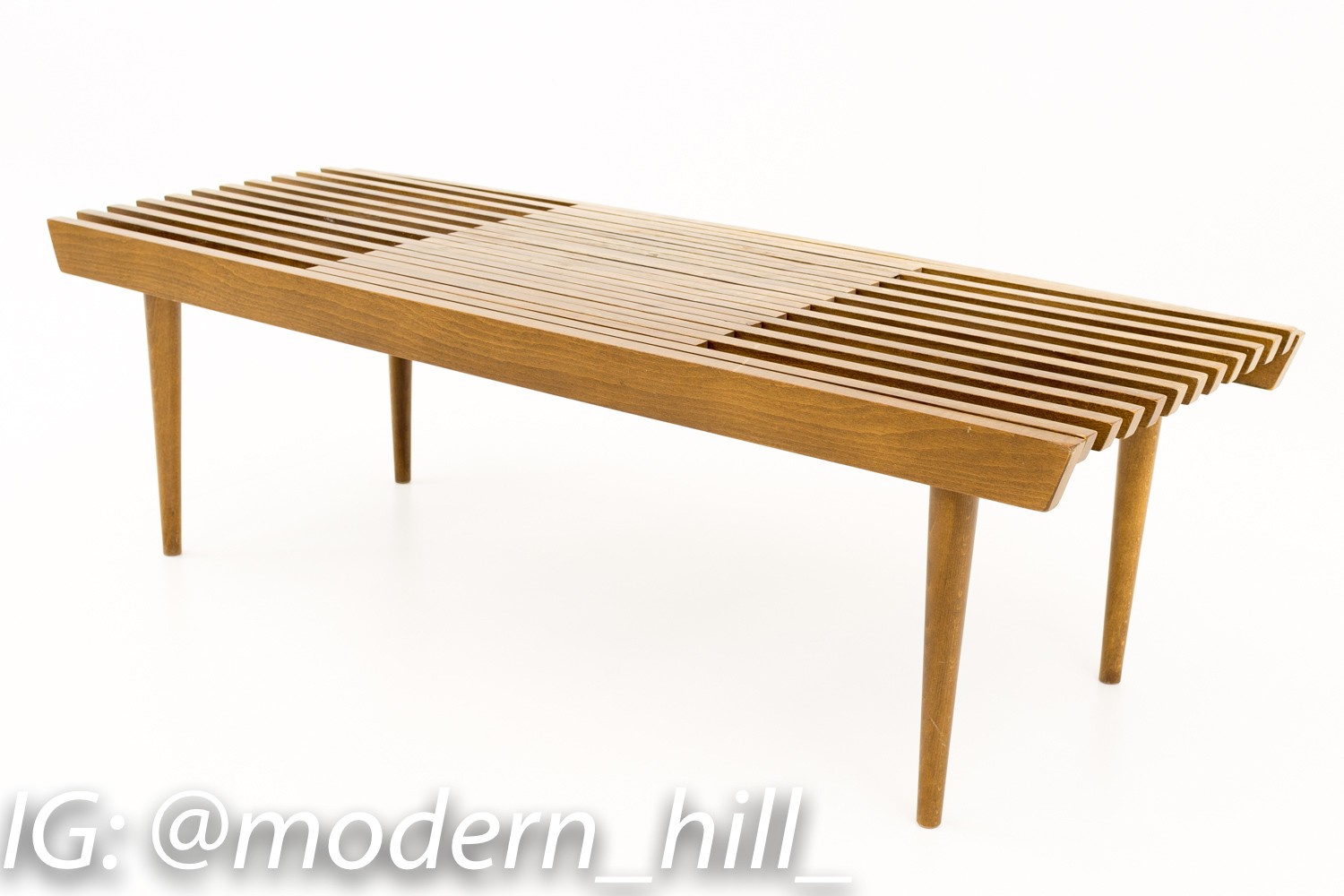 George Nelson Style Mid Century Expandable Bench