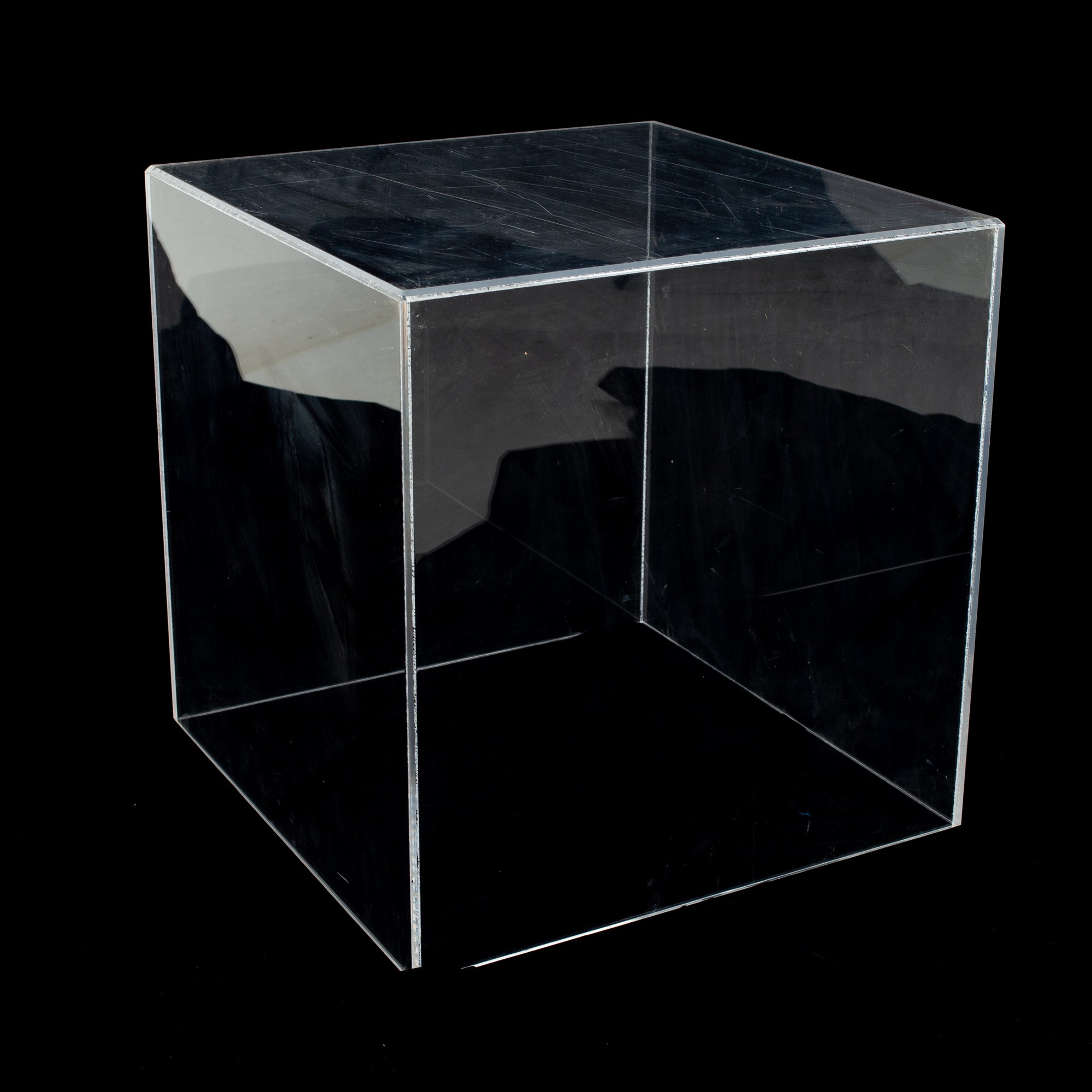 Mid Century Clear Acrylic Cube Side Table