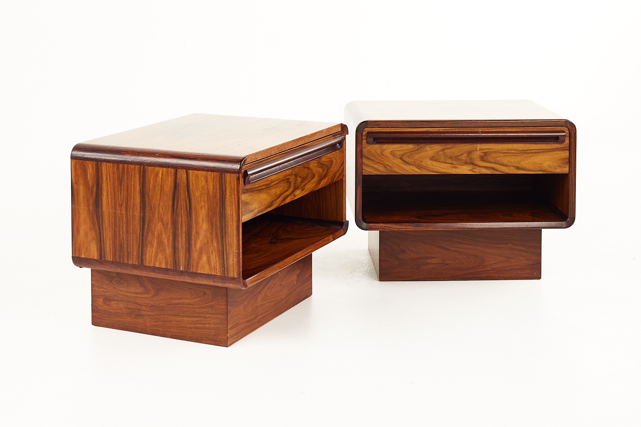 Dyrlund Style Mid Century Rosewood Nightstands - a Pair