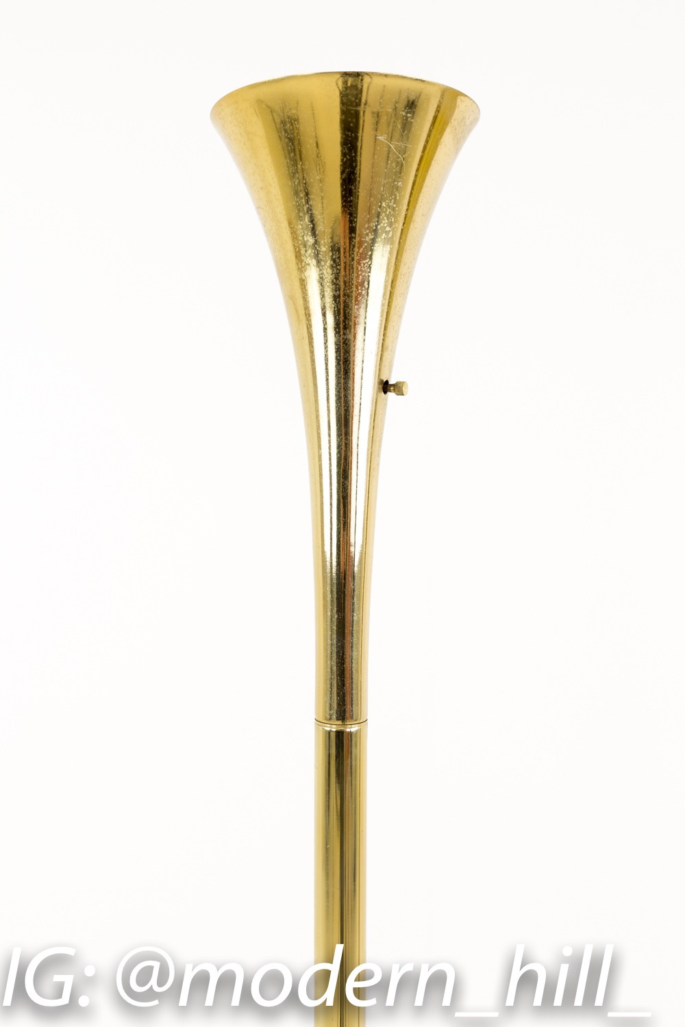 Laurel Art Deco Tourchette Mid Century Modern Floor Lamps in Swedish Brass - Pair