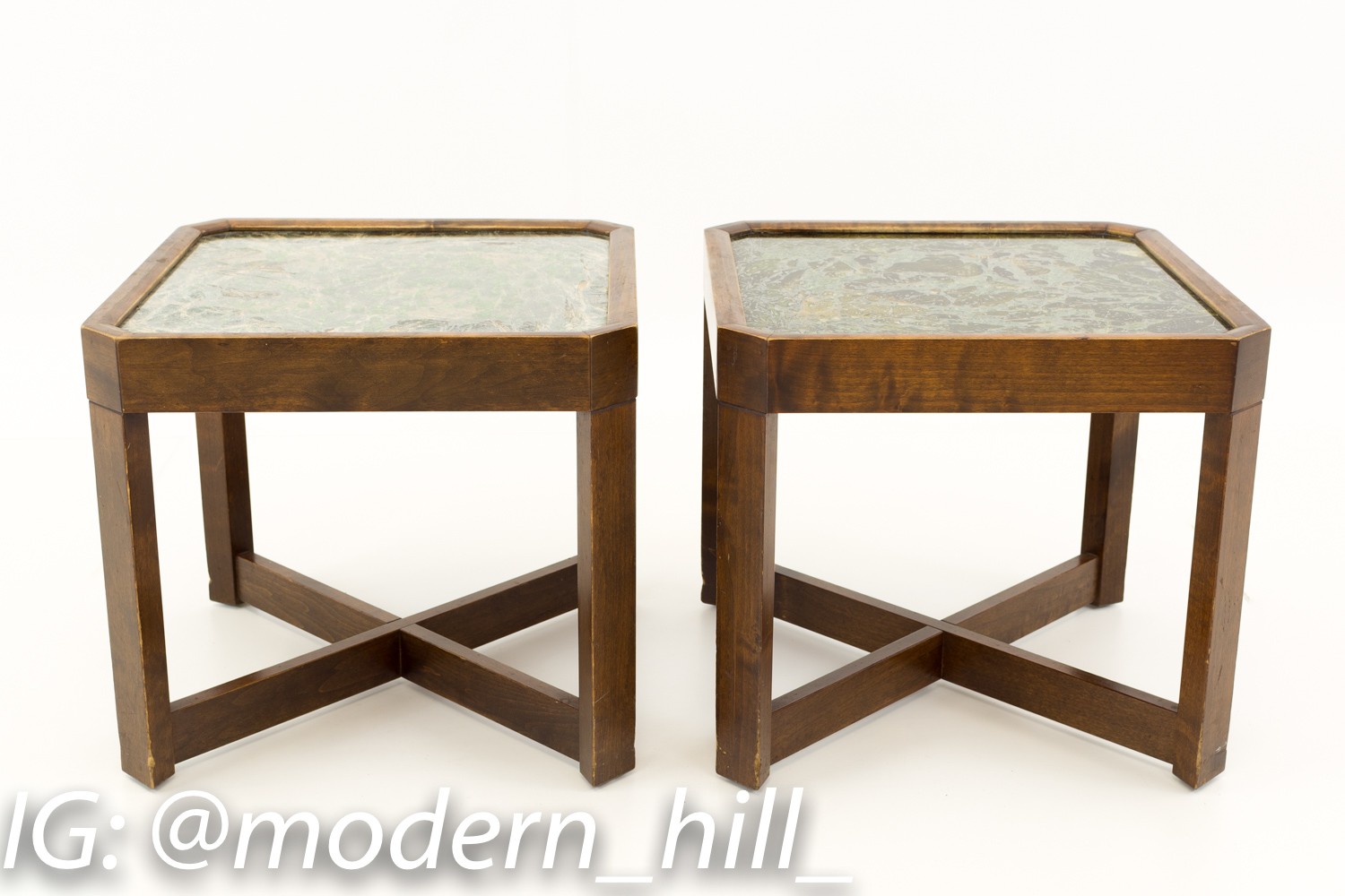 John Keal for Brown Saltman Mid Century Modern Small Side End Tables