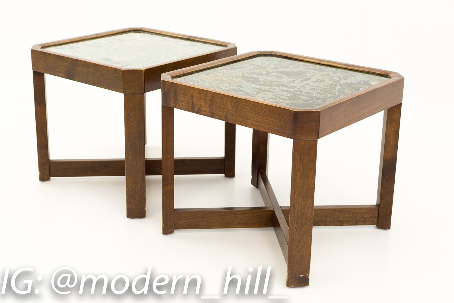 John Keal for Brown Saltman Mid Century Modern Small Side End Tables
