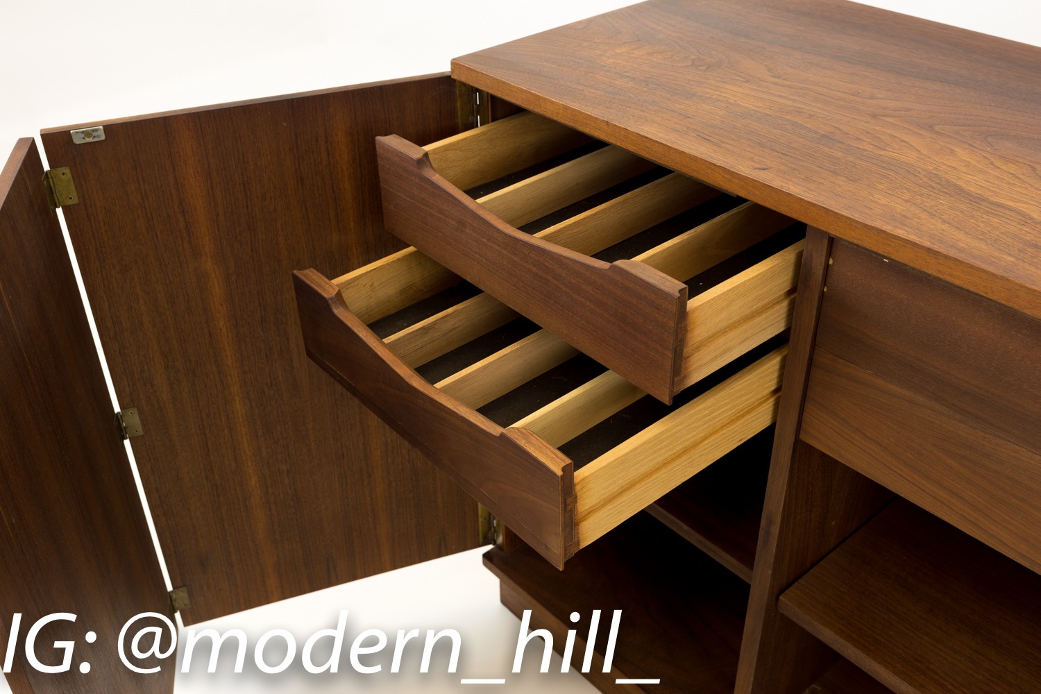 Merton Gershun for Dillingham Esprit Mid Century Sideboard Credenza and Hutch