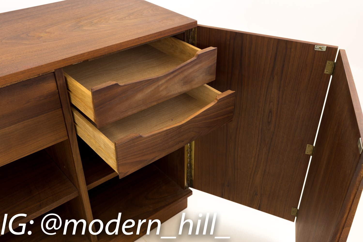 Merton Gershun for Dillingham Esprit Mid Century Sideboard Credenza and Hutch