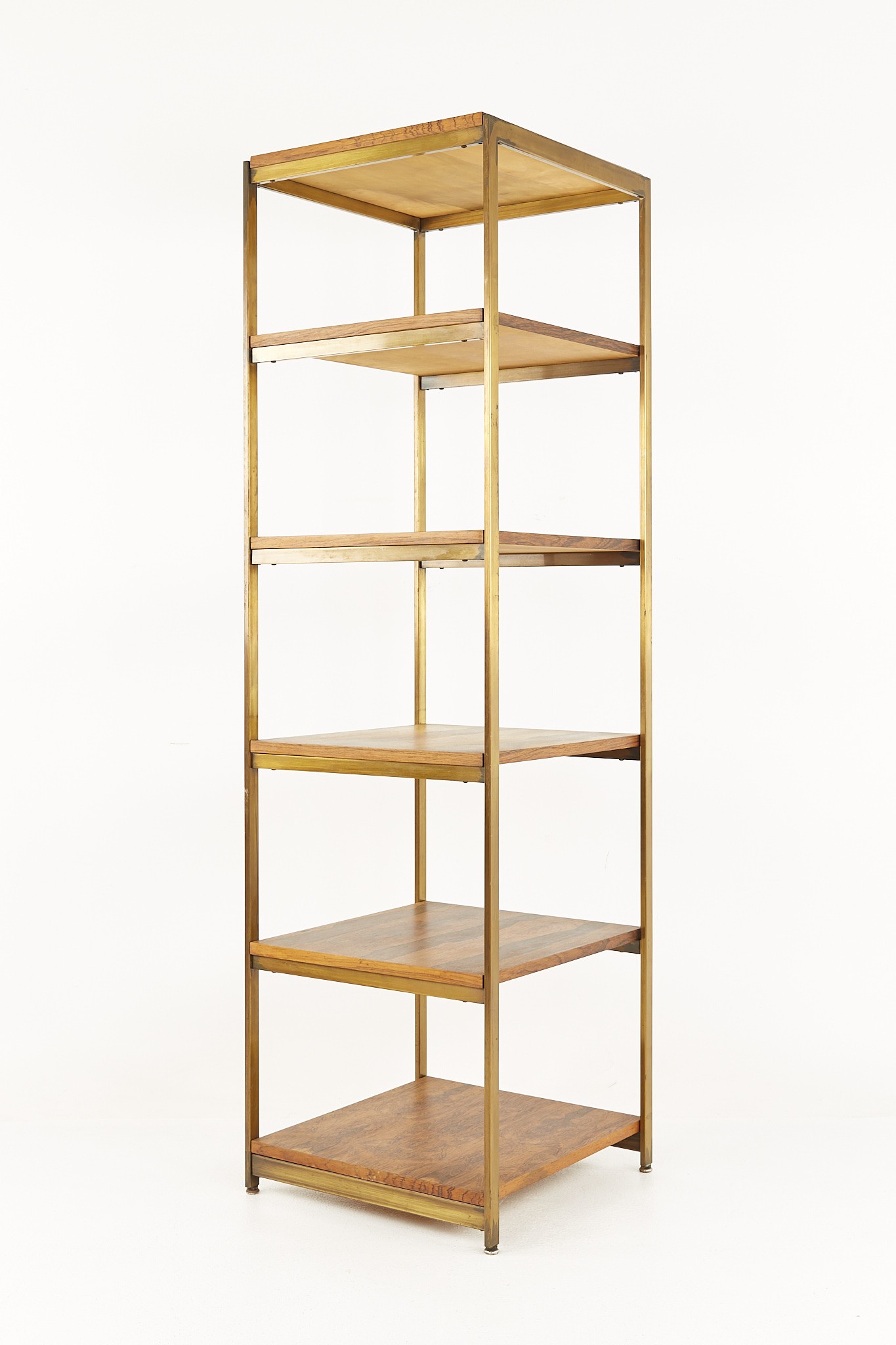 Flair Inc Mid Century Rosewood and Brass Etagere