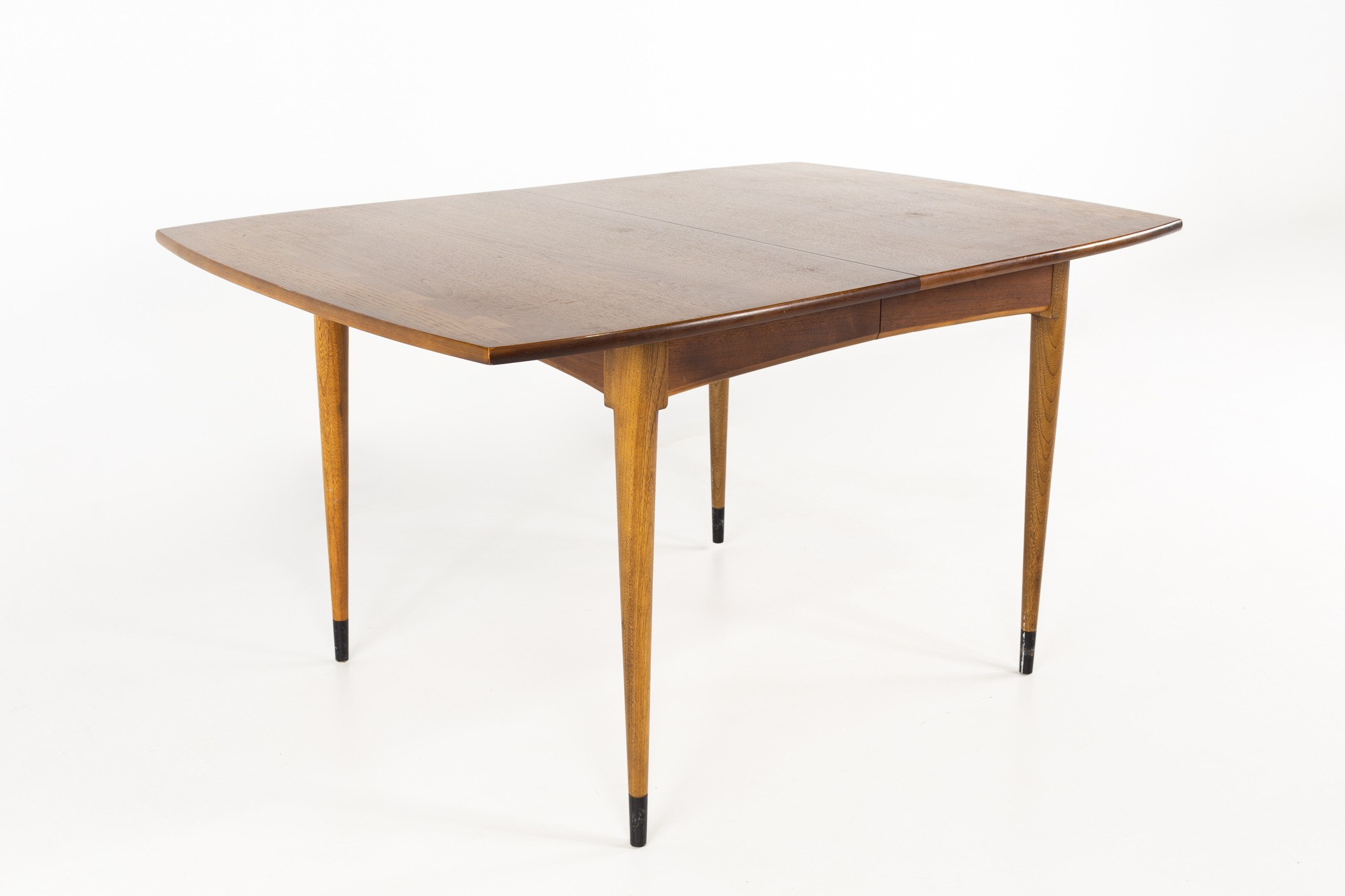 Lane Acclaim Mid Century Walnut and Oak Dovetail Expanding Dining Table