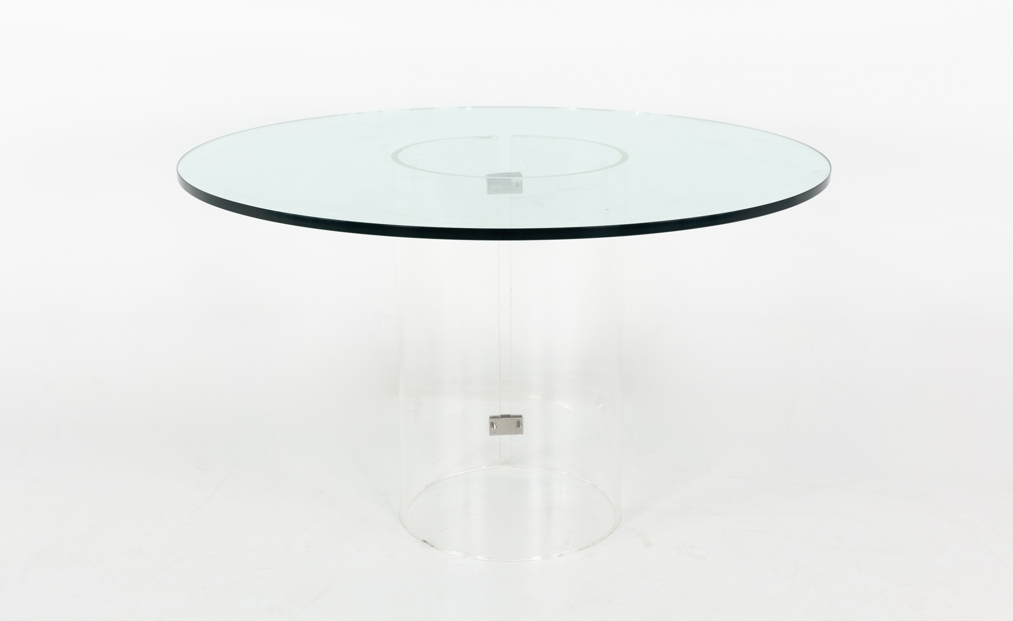 Charles Hollis Jones Style Mid Century Modern Lucite and Glass Dining Table