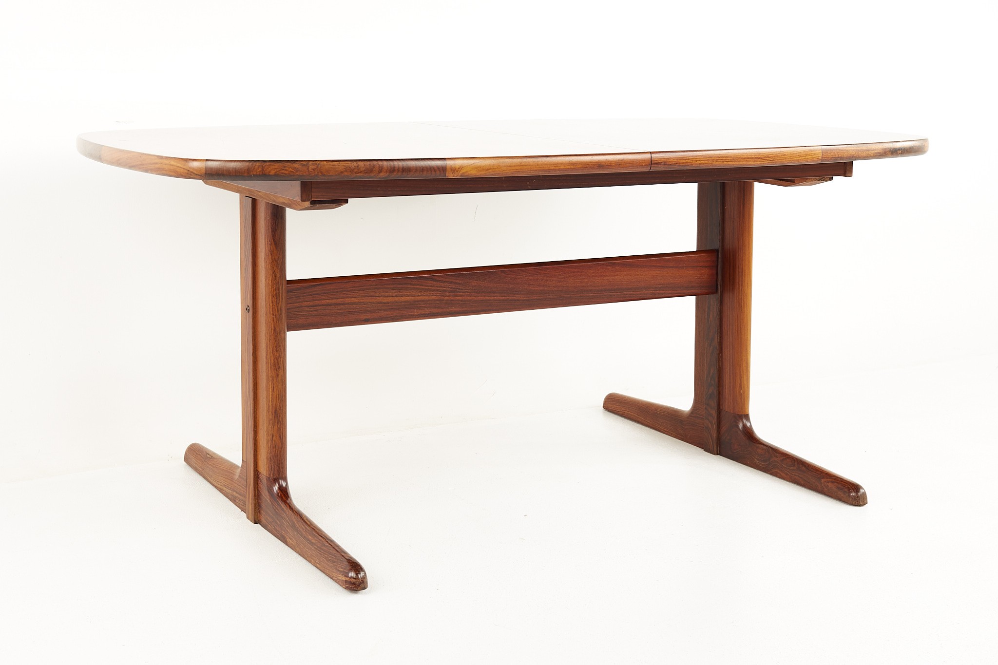 Mid Century Danish Rosewood Expanding Dining Table with 2 Leaves