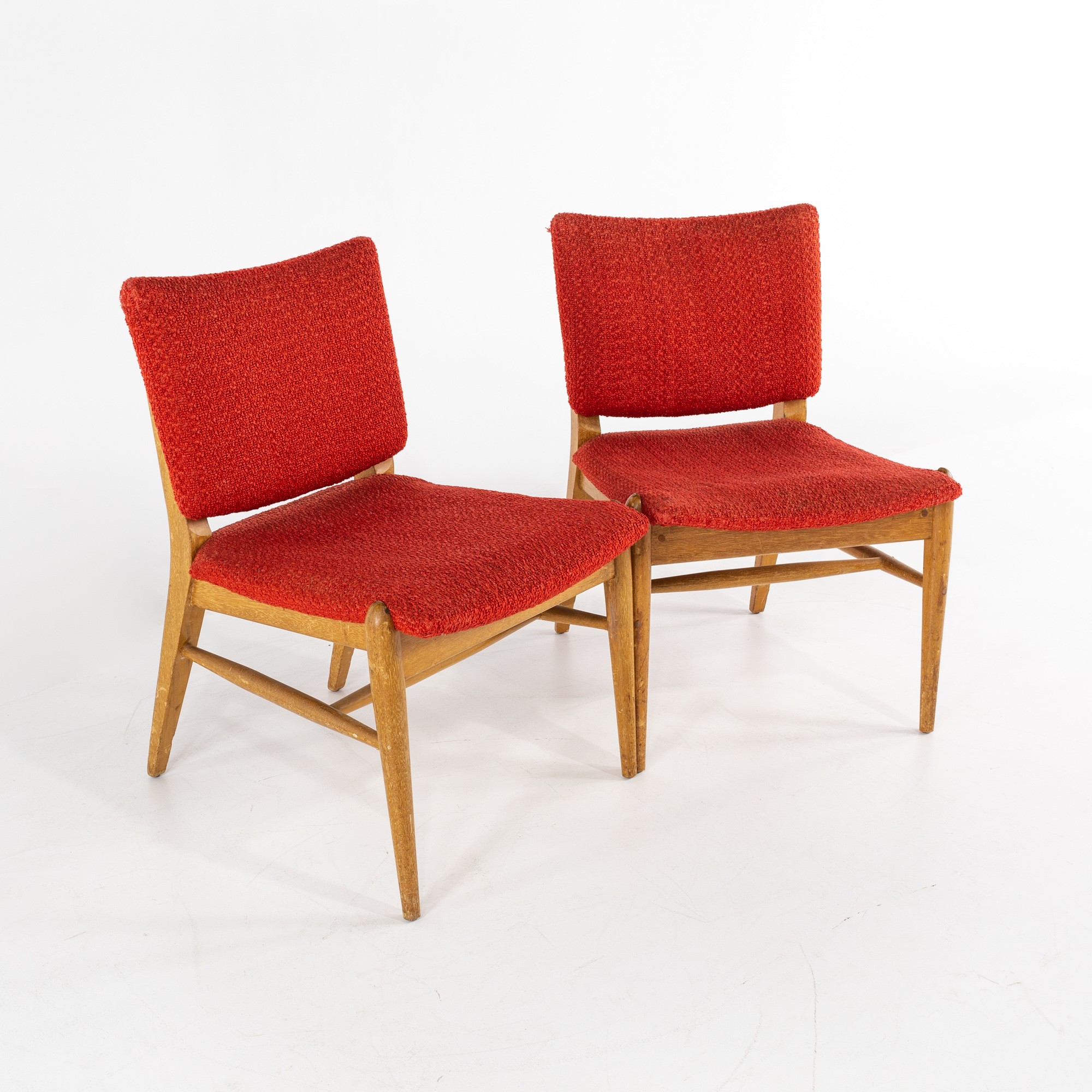 John Keal for Brown Saltman Mid Century Mahogany Dining Chairs - Pair