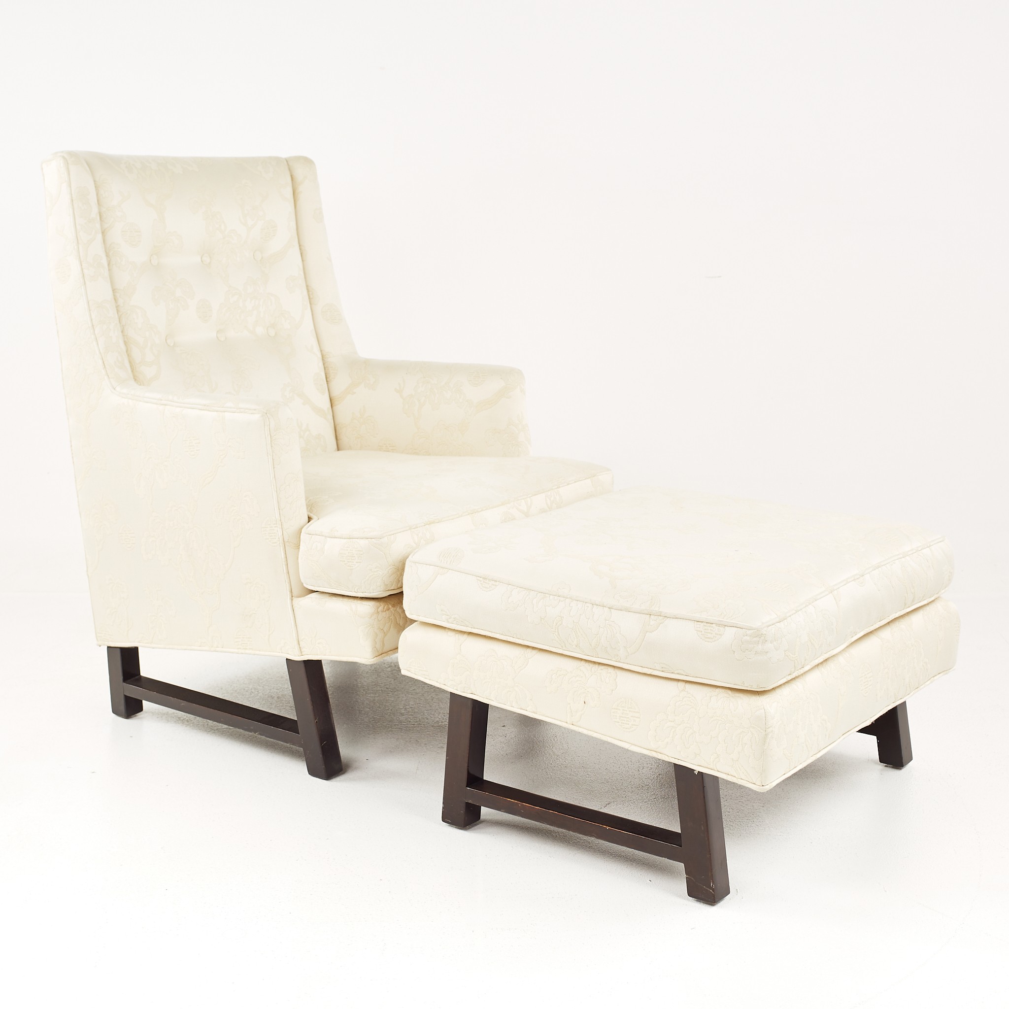 Edward Wormley for Dunbar Mid Century Lounge Chair and Ottoman
