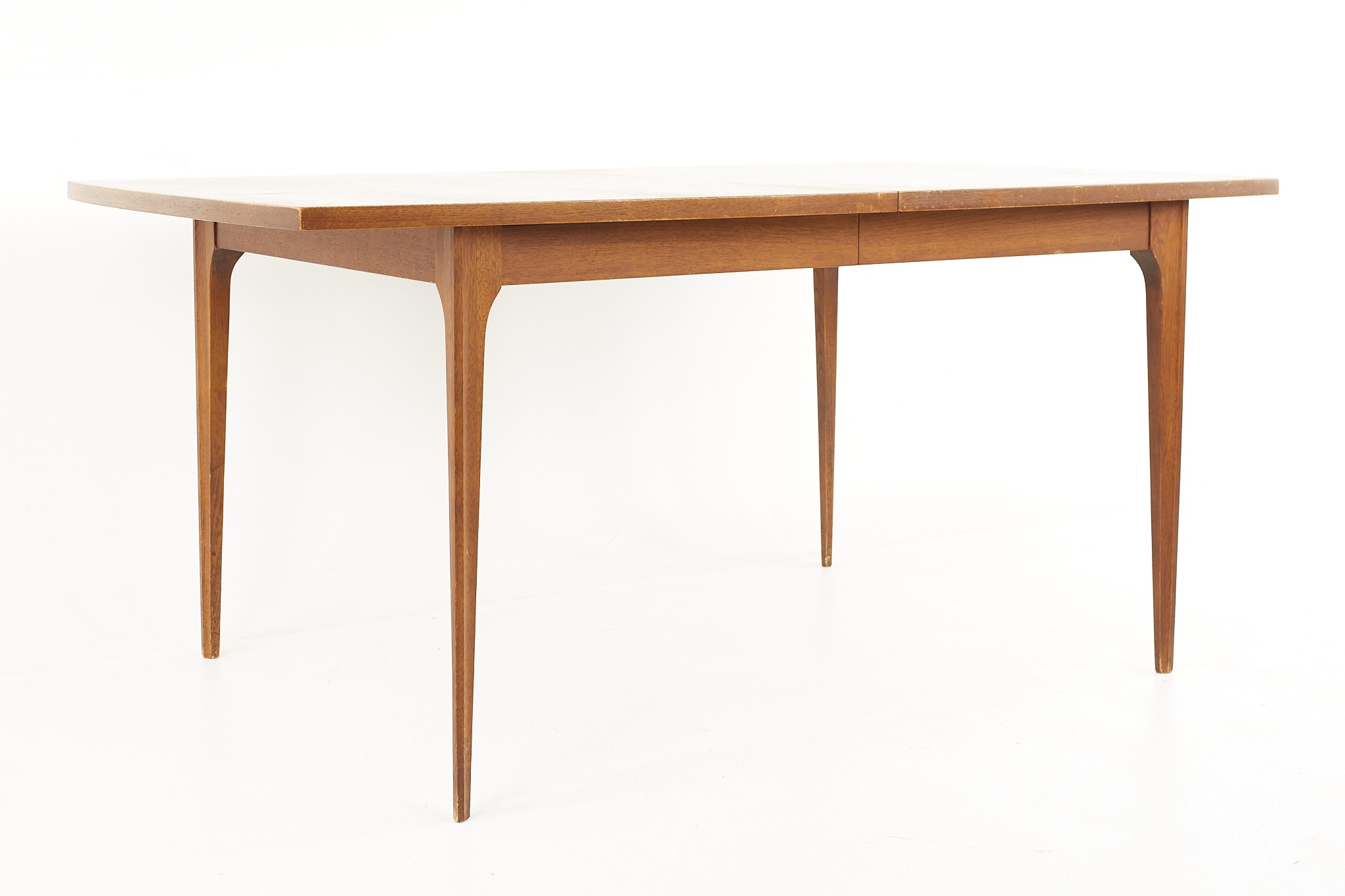 Broyhill Brasilia Mid Century Walnut Surfboard Dining Table - with One Leaf
