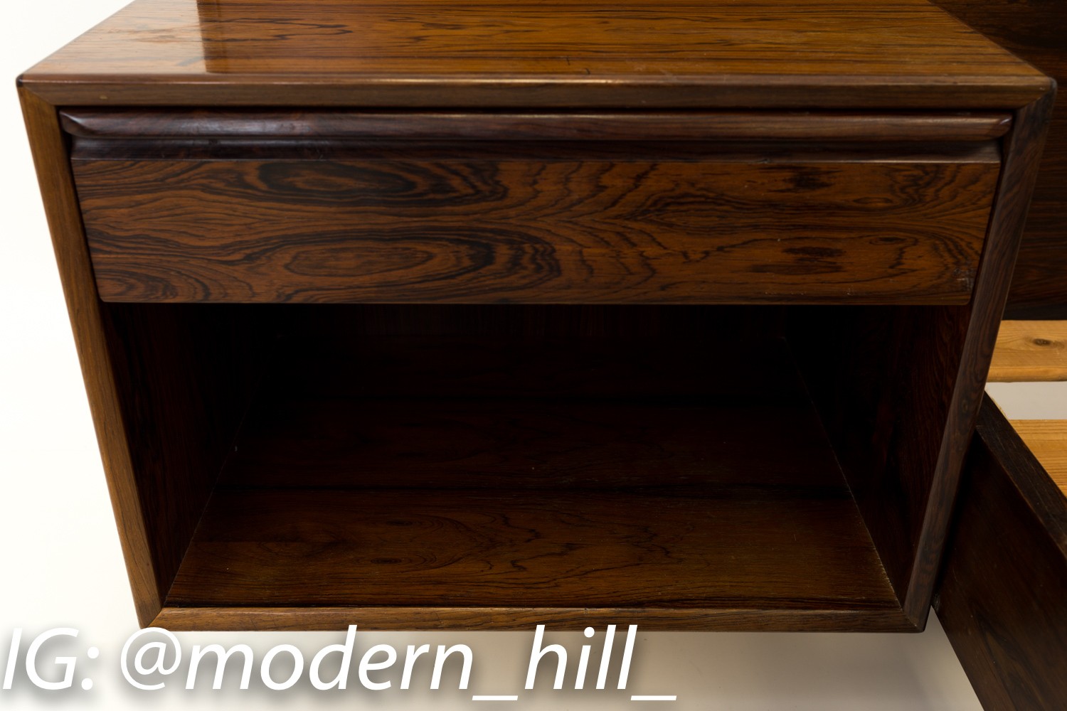 Images | Mid Century Modern Furniture - Mid Century Furniture Chicago Westnofa Danish Rosewood Floating Queen Headboard and Nightstands with Queen Platform Bed