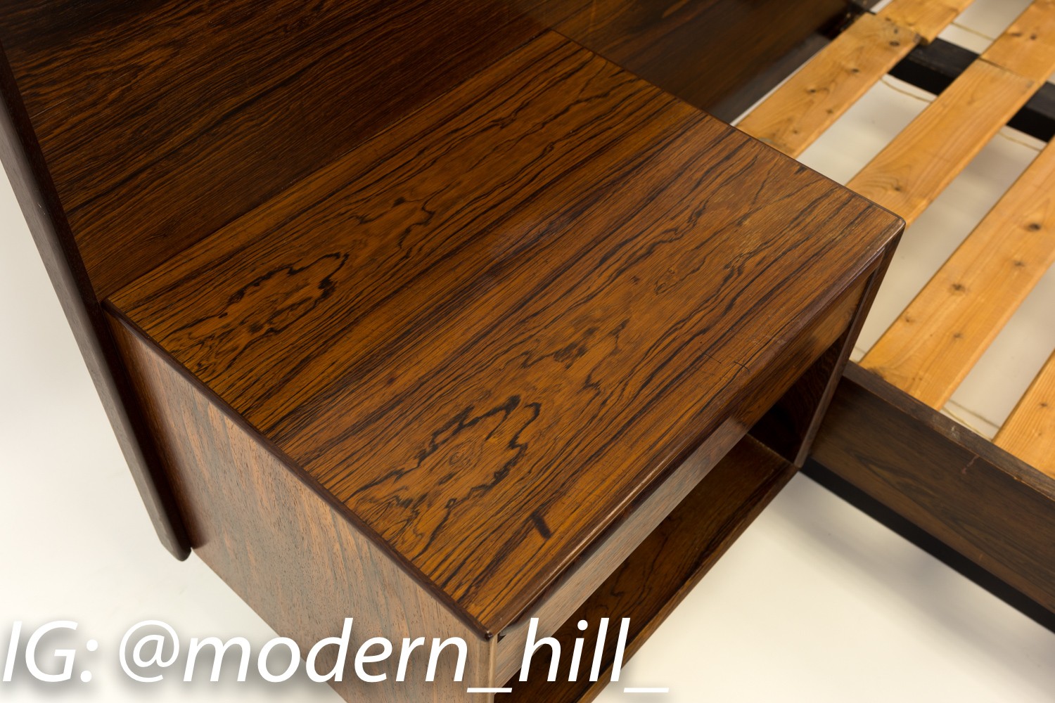 Images | Mid Century Modern Furniture - Mid Century Furniture Chicago Westnofa Danish Rosewood Floating Queen Headboard and Nightstands with Queen Platform Bed