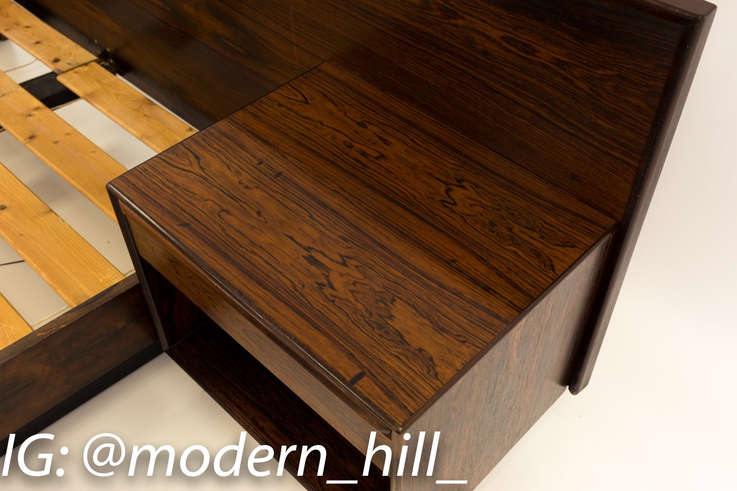 Images | Mid Century Modern Furniture - Mid Century Furniture Chicago Westnofa Danish Rosewood Floating Queen Headboard and Nightstands with Queen Platform Bed