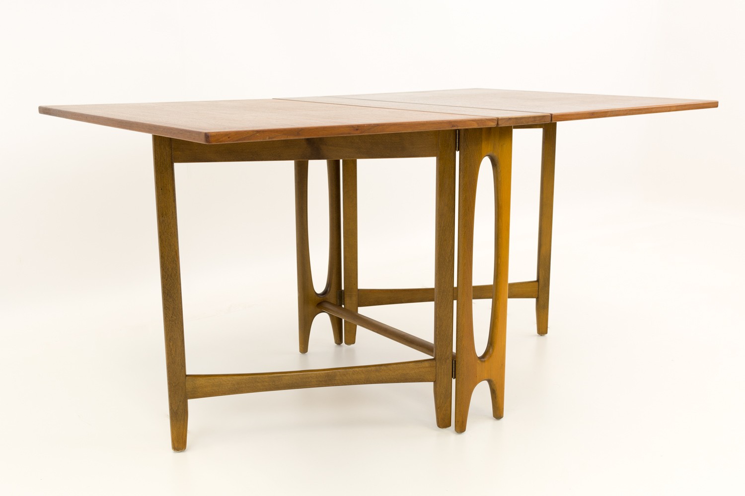 Bruno Mathsson Style Teak Drop Side Leaf Expanding Mid Century Dining Table