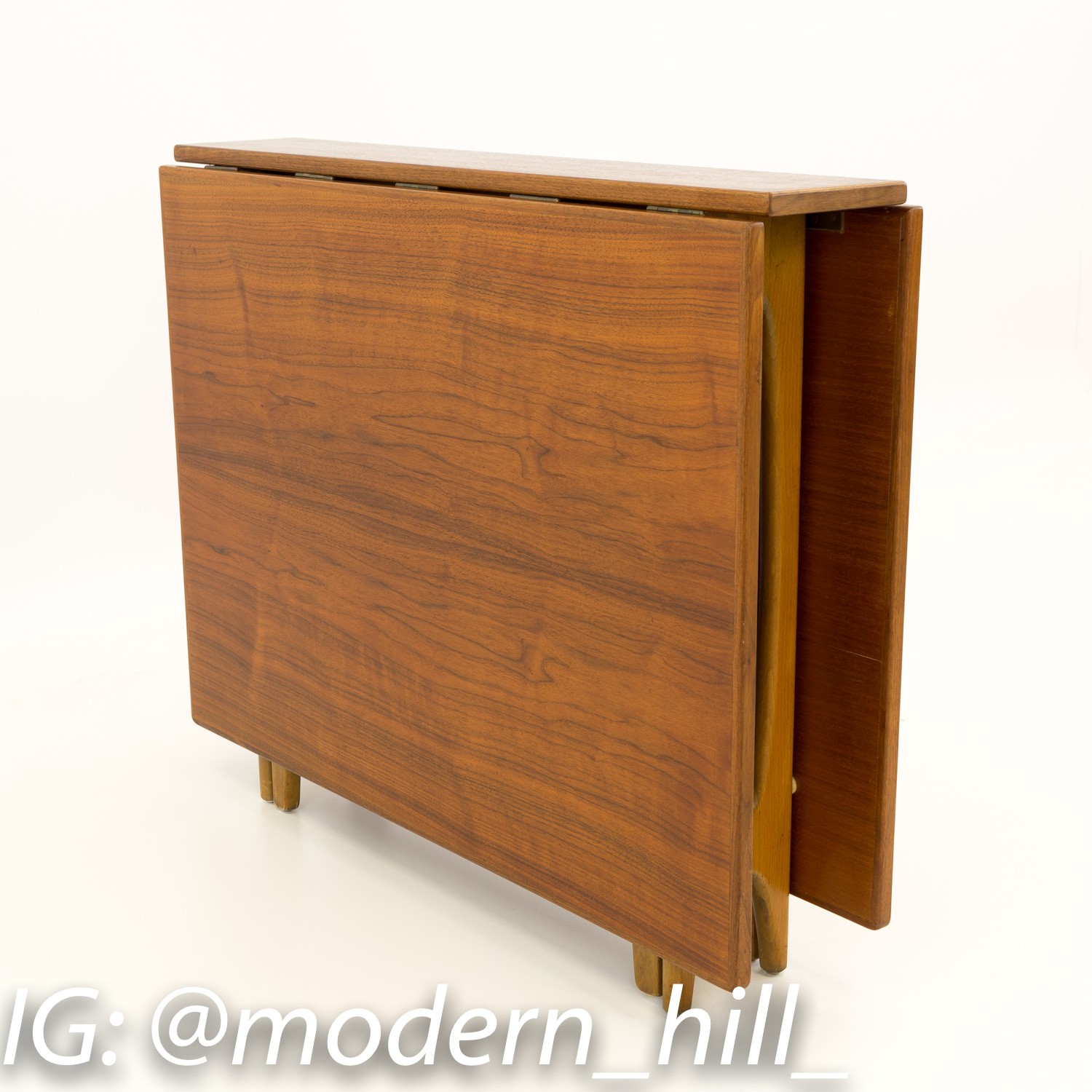 Bruno Mathsson Style Teak Drop Side Leaf Expanding Mid Century Dining Table