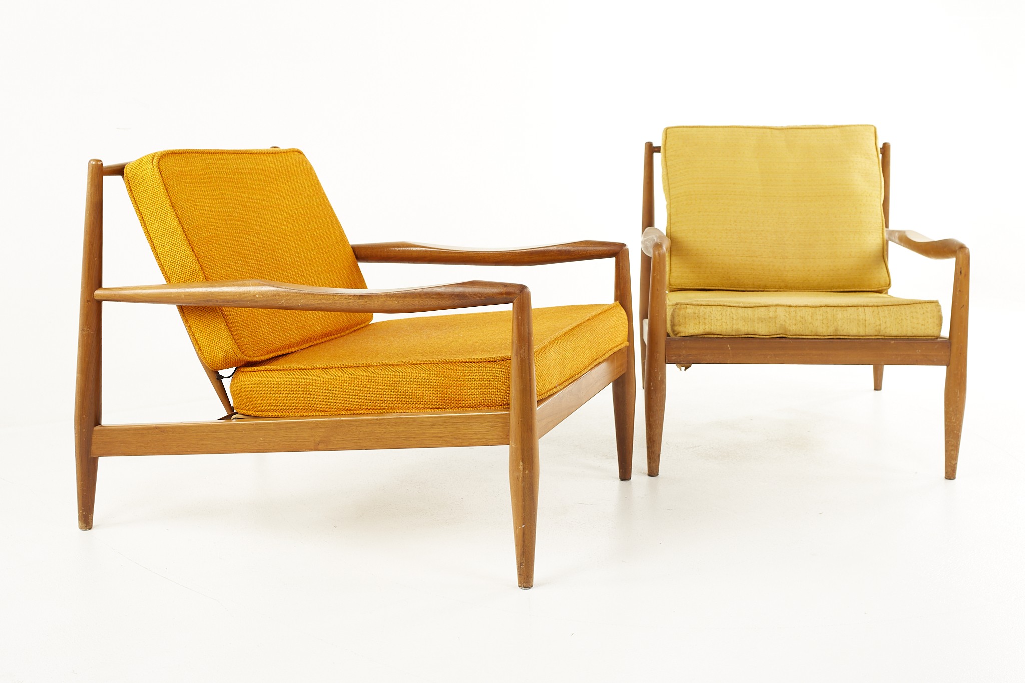 Adrian Pearsall for Craft Associates Mid Century Spindle Back Lounge Chair - a Pair