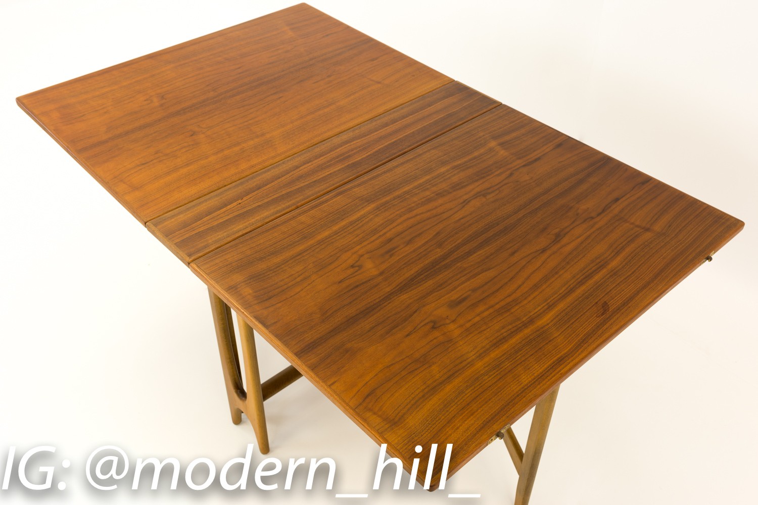 Bruno Mathsson Style Teak Drop Side Leaf Expanding Mid Century Dining Table