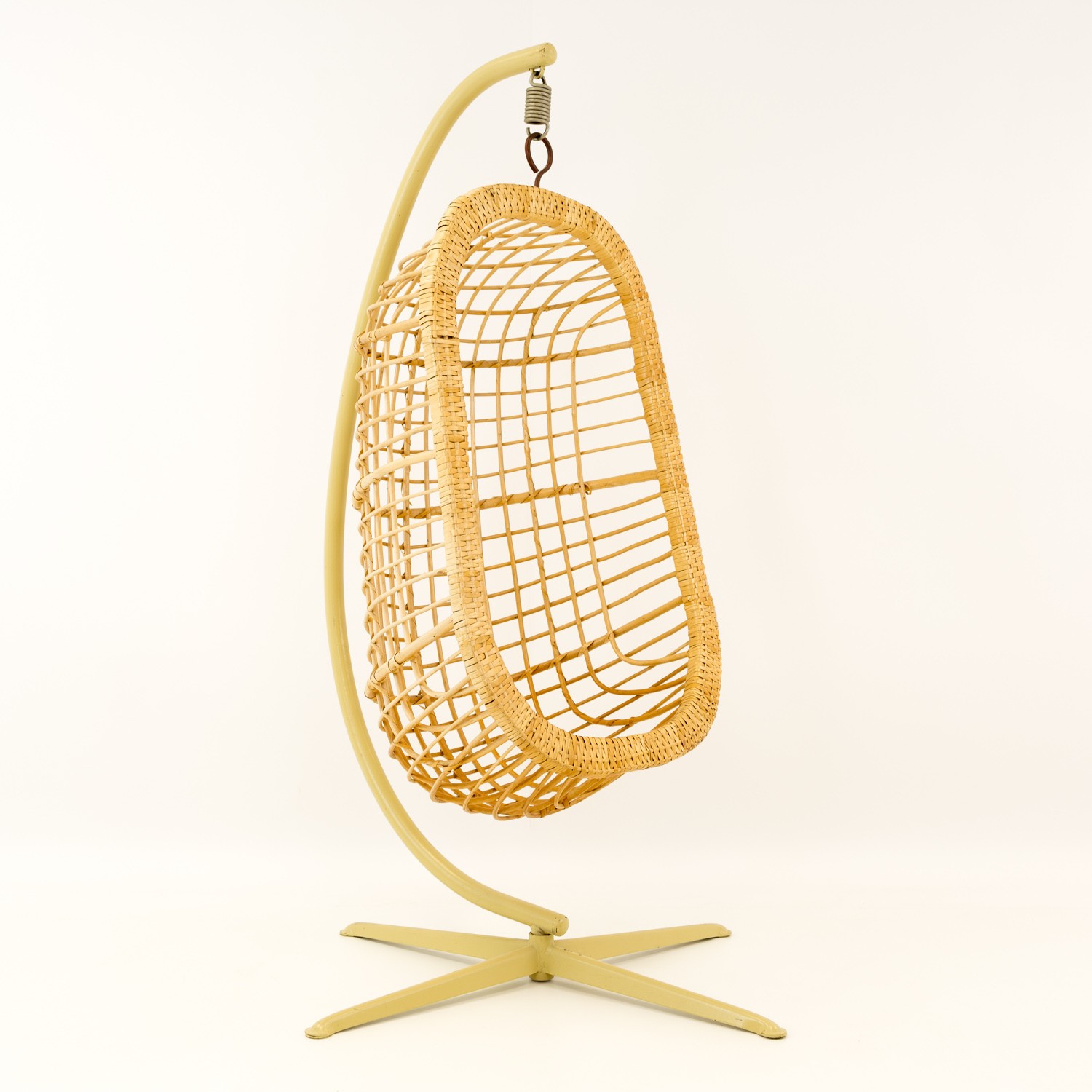 Mid Century Modern Rattan Hanging Pod Egg Swing Chair